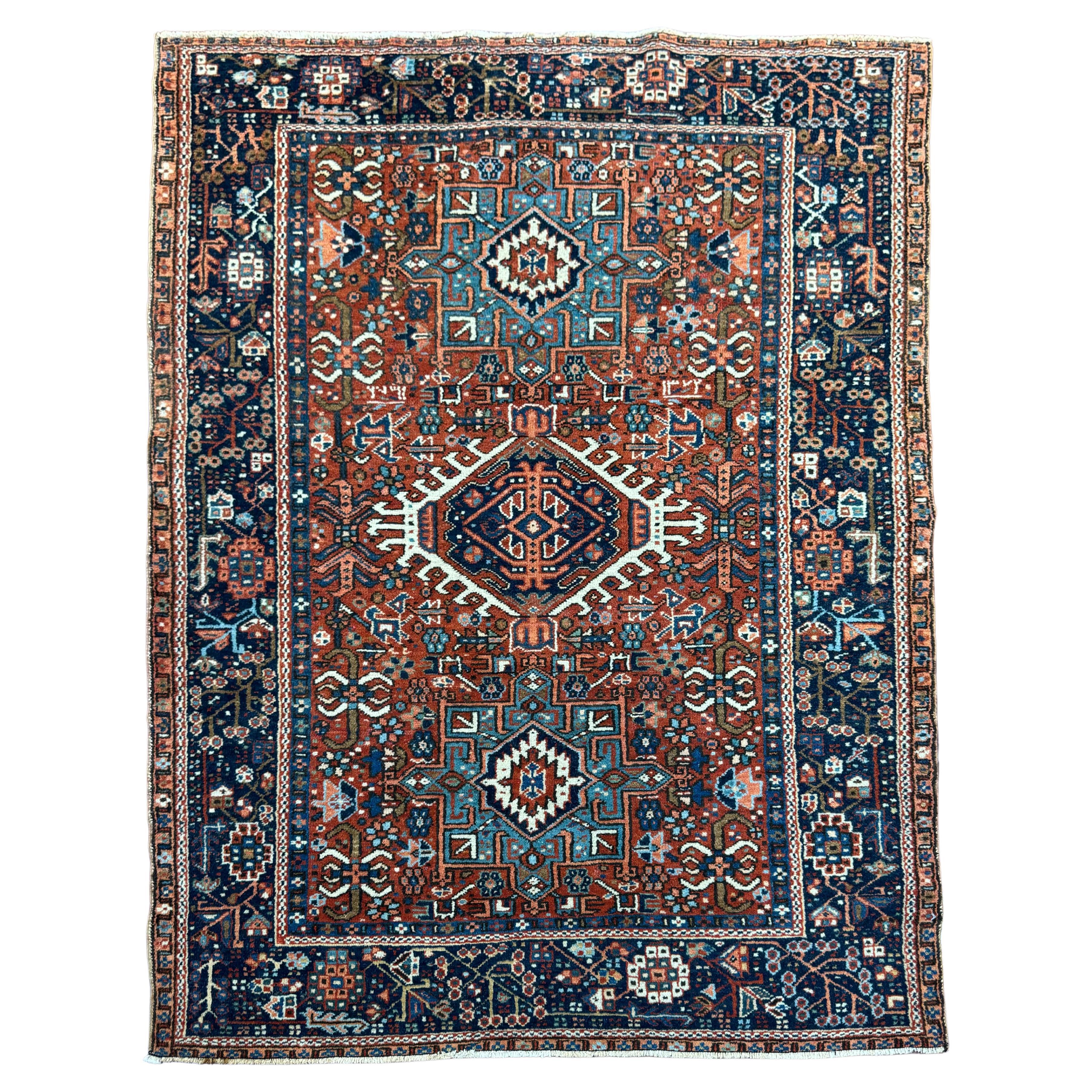 Antique Persian Karaja Rug For Sale