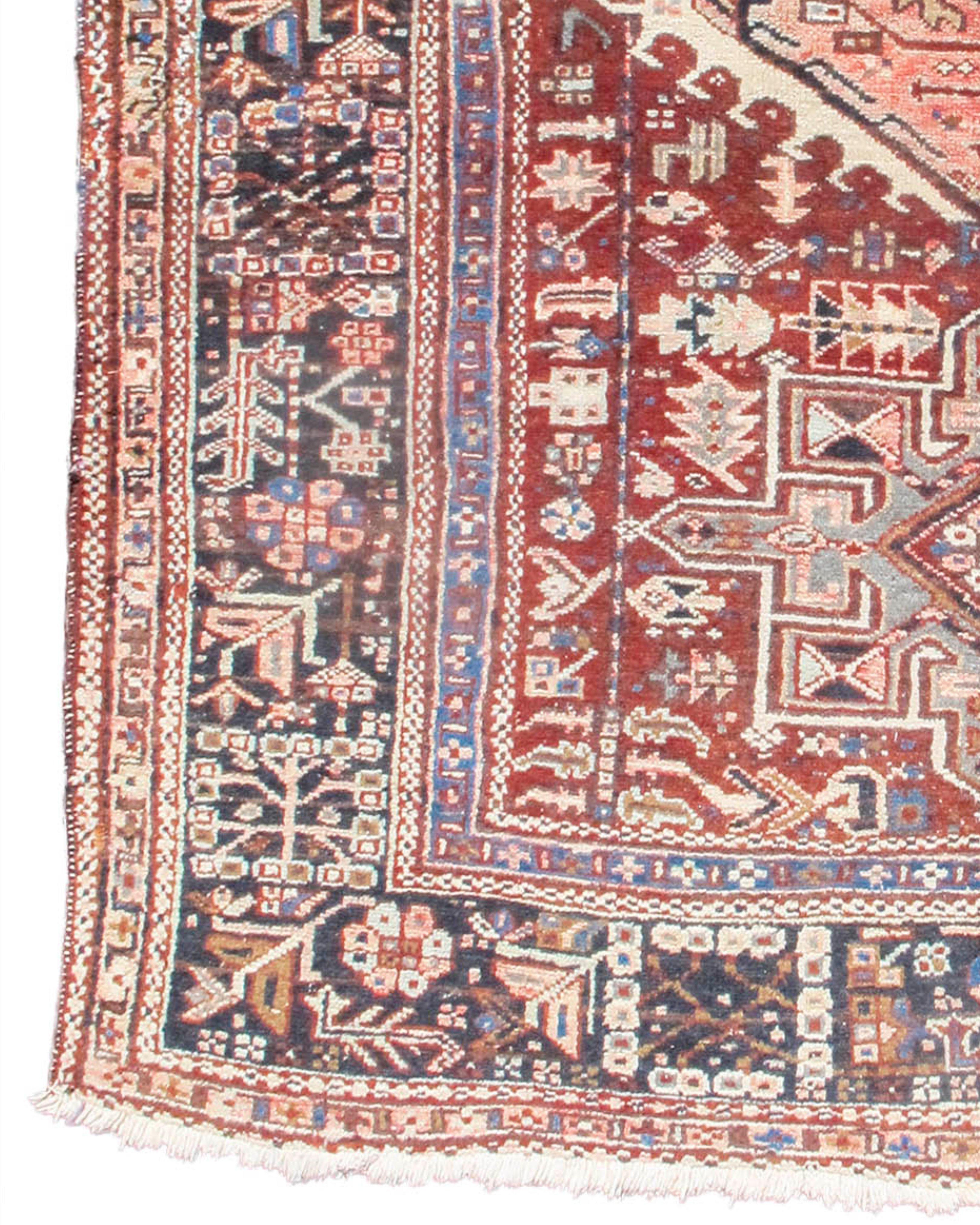 Antique Persian Karaja Rug, Mid-20th Century In Excellent Condition For Sale In San Francisco, CA