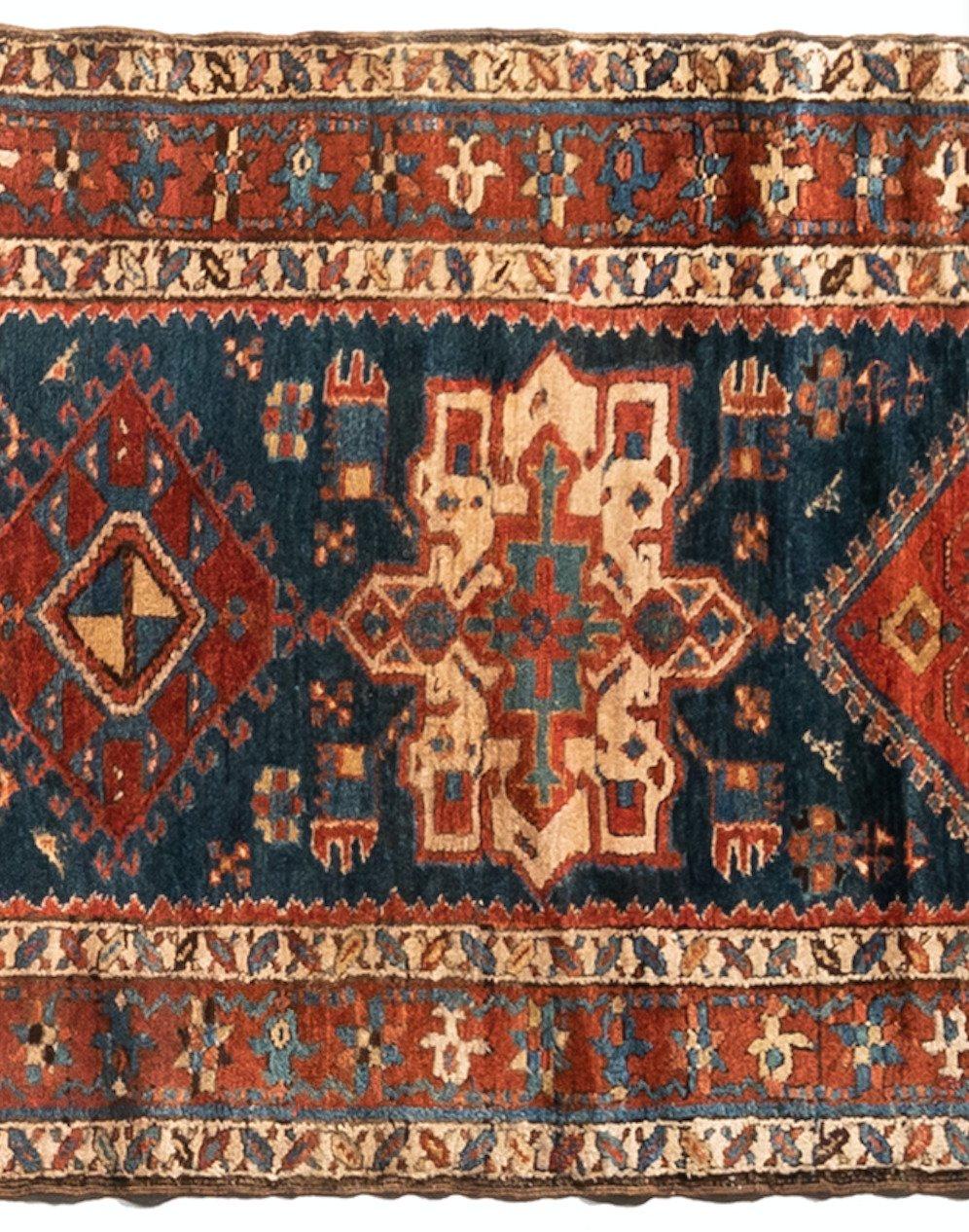 Antique Persian Karaja Runner Rug, circa 1920s In Good Condition For Sale In New York, NY