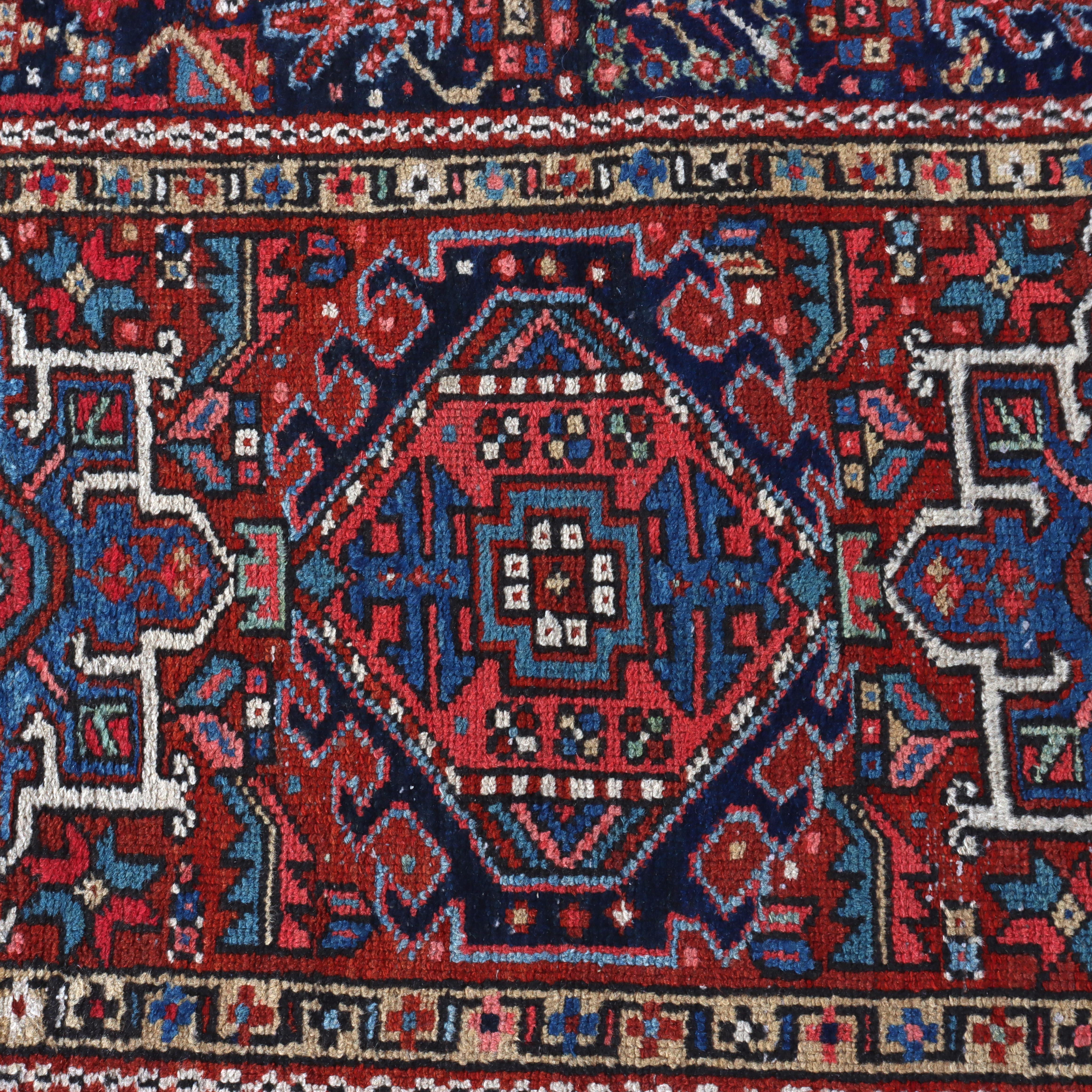 20th Century Antique Persian Karaja Throw Rug C1930 For Sale