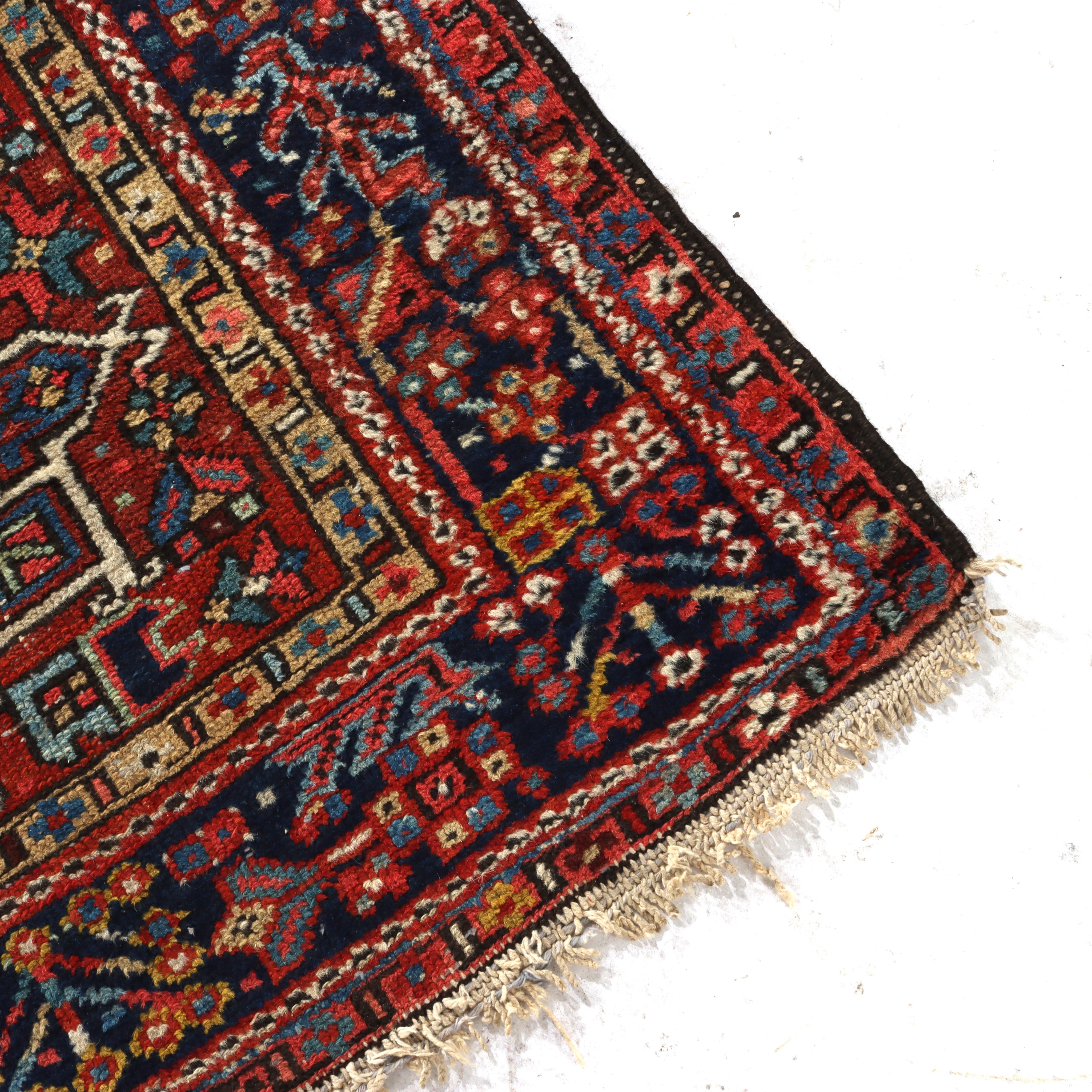 Antique Persian Karaja Throw Rug C1930 For Sale 1
