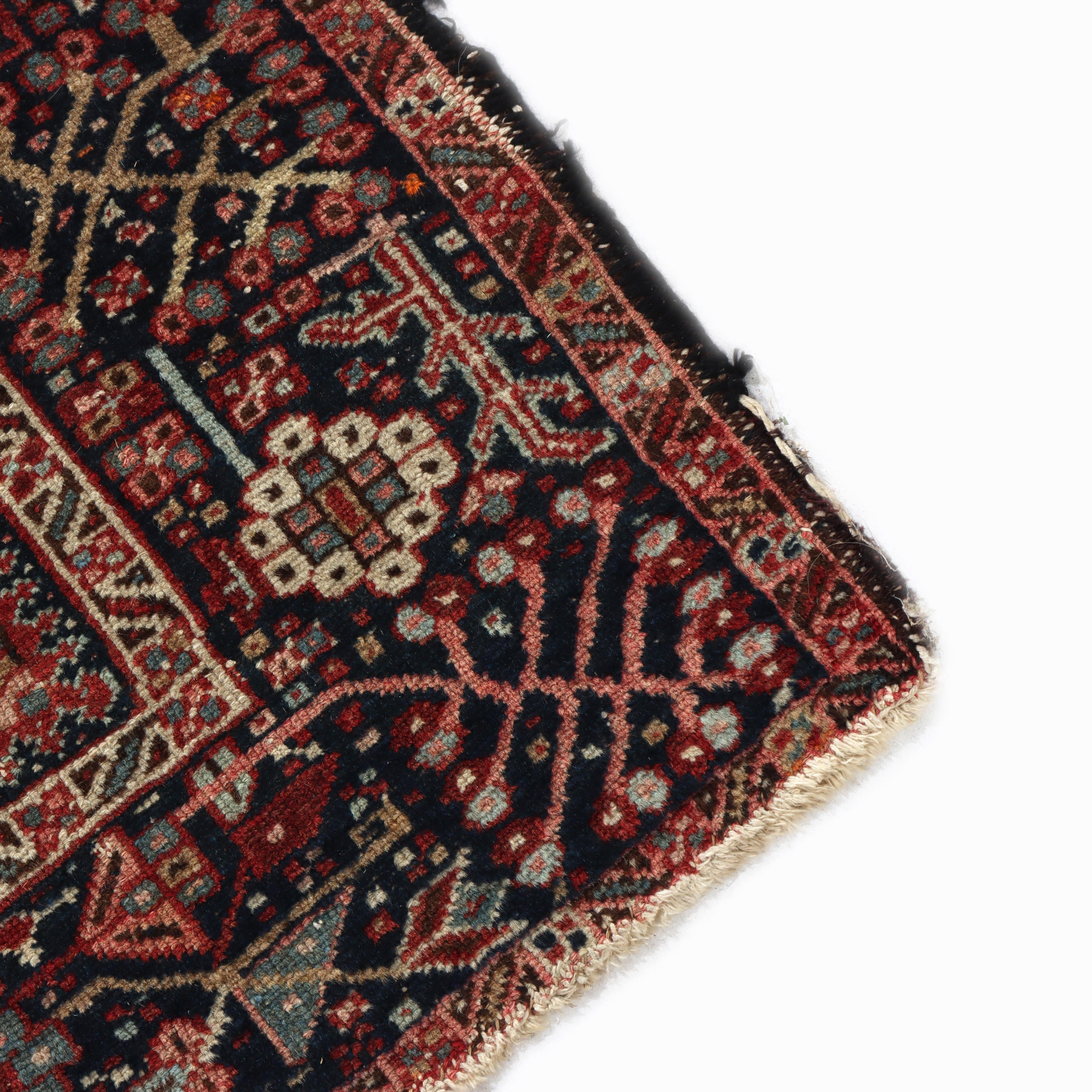 Antique Persian Karaja Throw Rug C1930 For Sale 1