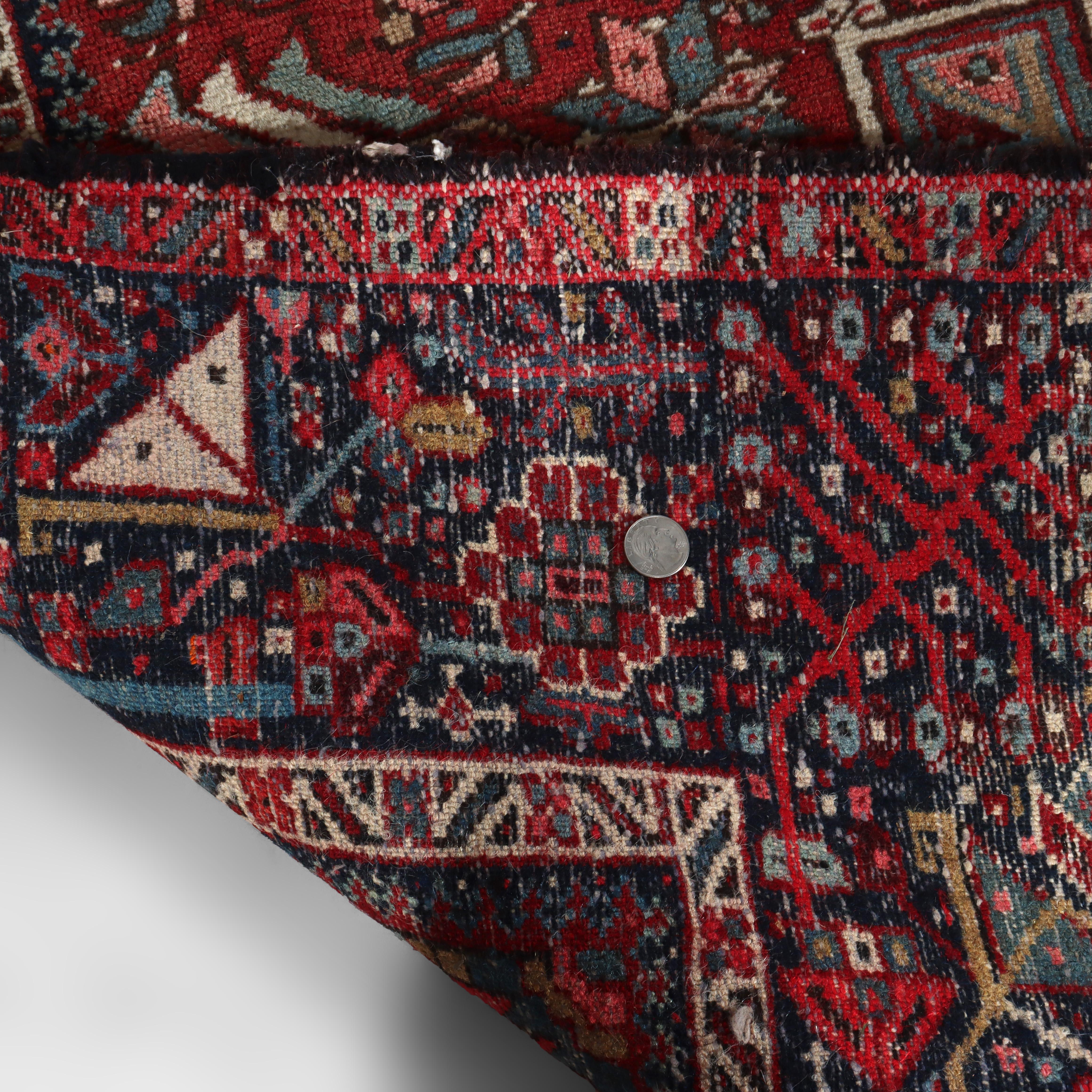 Antique Persian Karaja Throw Rug C1930 For Sale 4