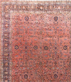 Antico tappeto persiano Kashan, 1900 circa 13'5" x 25'0.