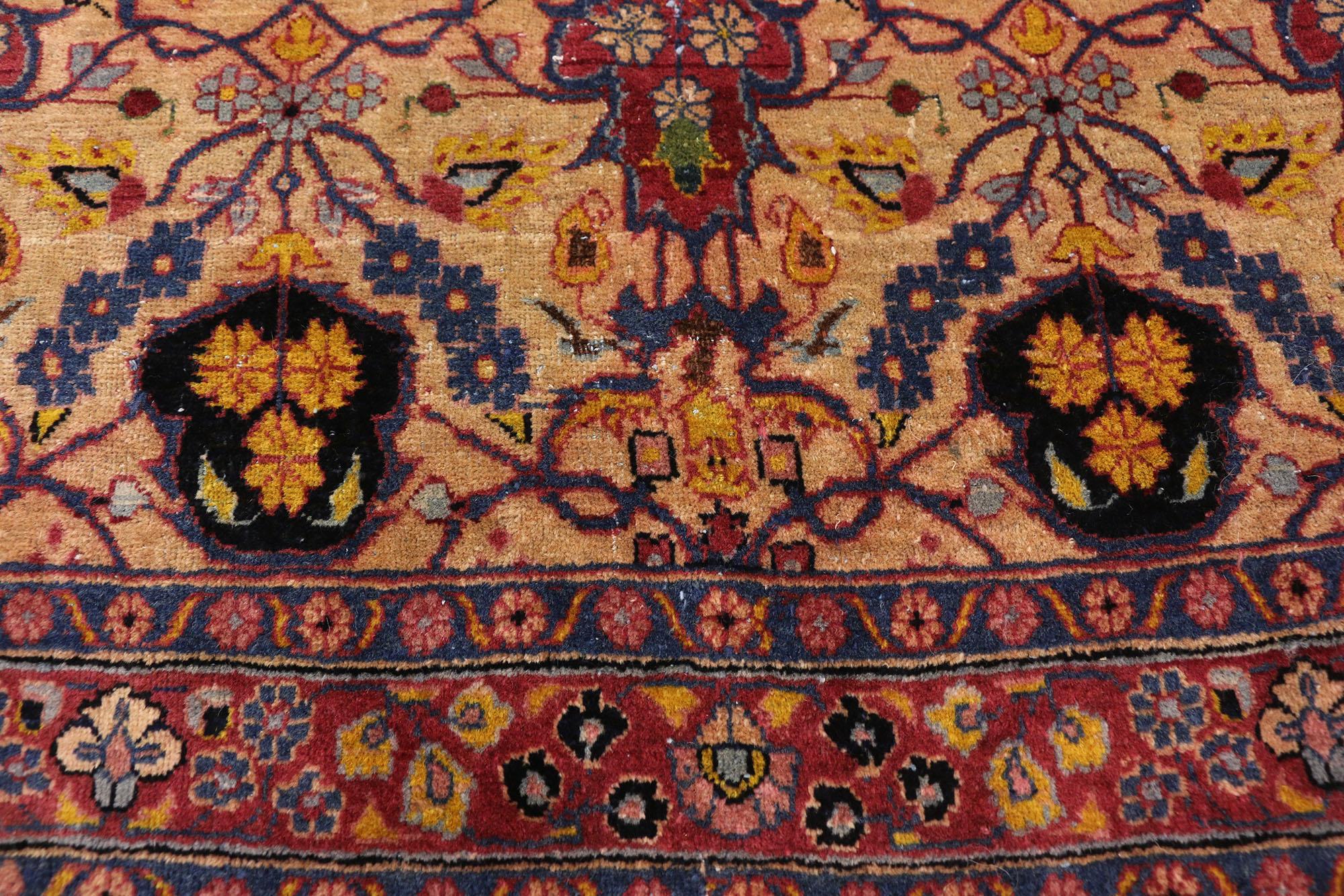 Antique Persian Kashan Accent Rug, Foyer or Entry Rug 3