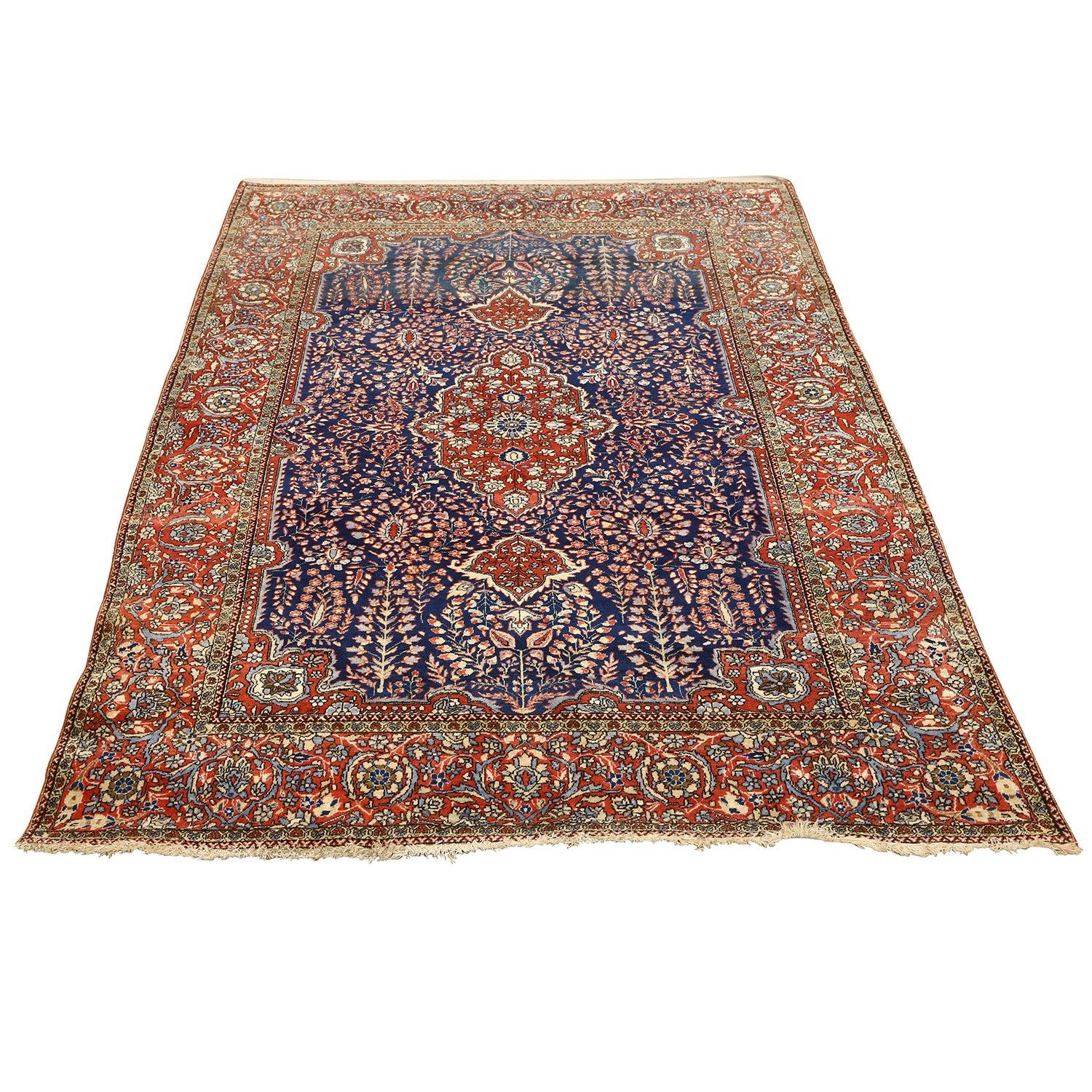 Perse Tapis persan Kashan Atash Oghli ancien - Taille : 6'7x4'6 en vente