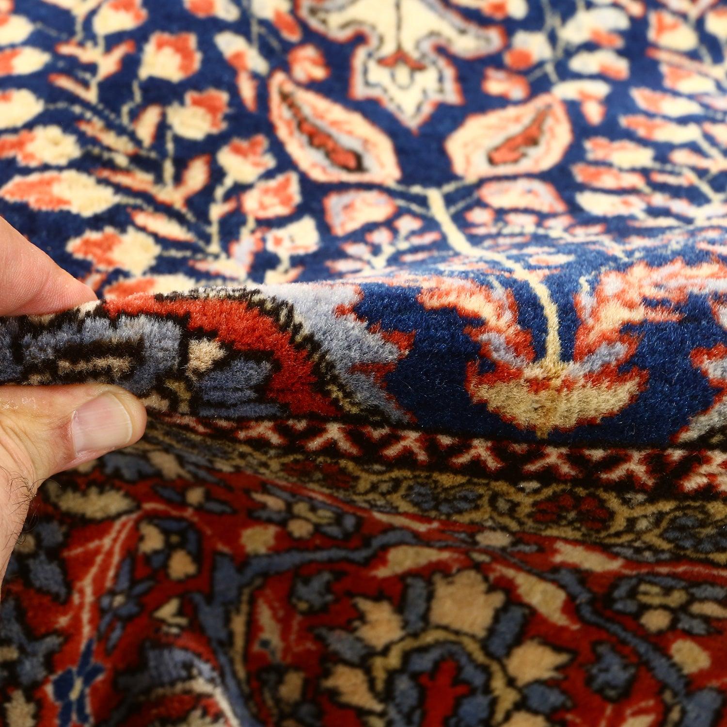 Noué à la main Tapis persan Kashan Atash Oghli ancien - Taille : 6'7x4'6 en vente