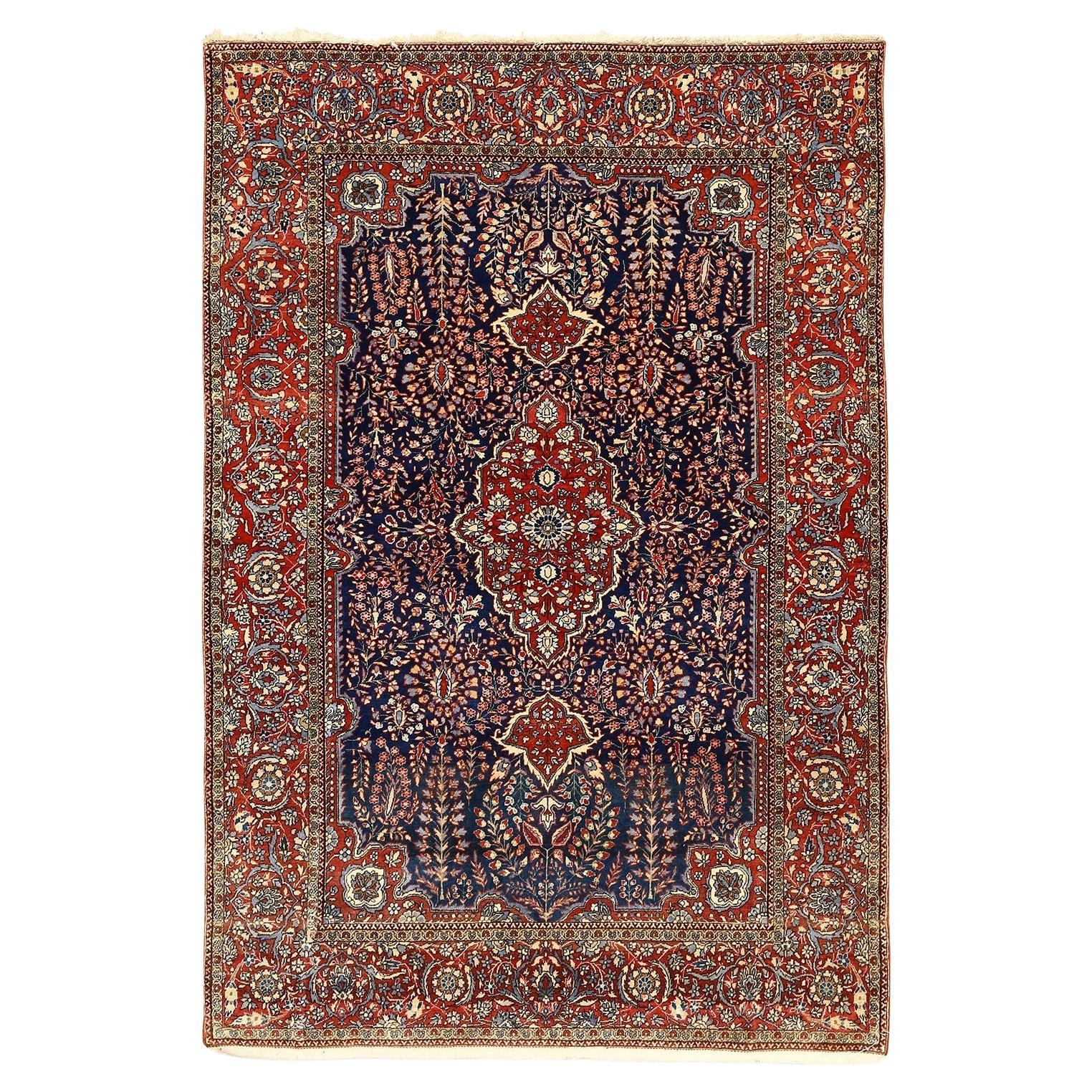 Tapis persan Kashan Atash Oghli ancien - Taille : 6'7x4'6