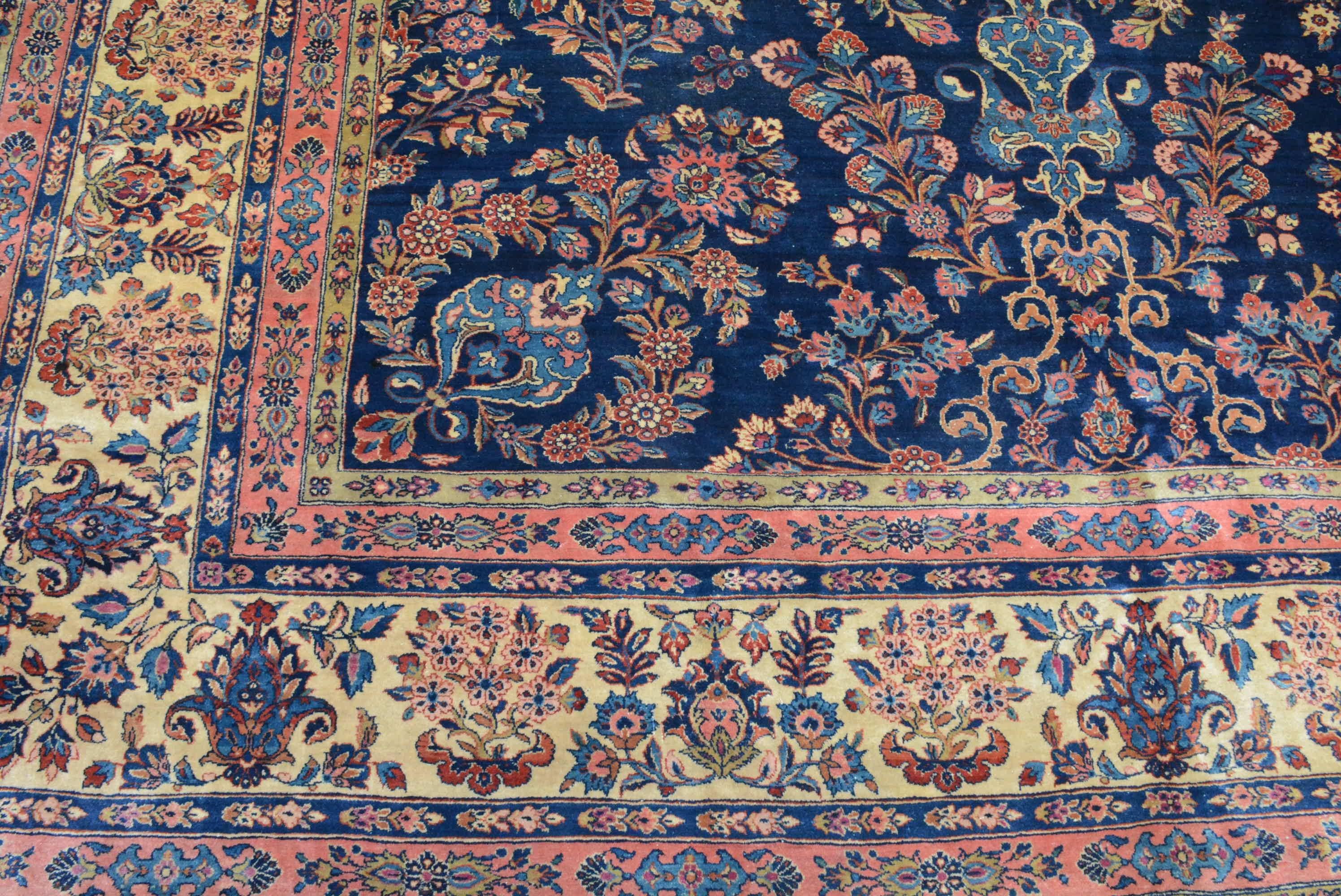 Antiker persischer Kashan-Teppich (Kaschan) im Angebot