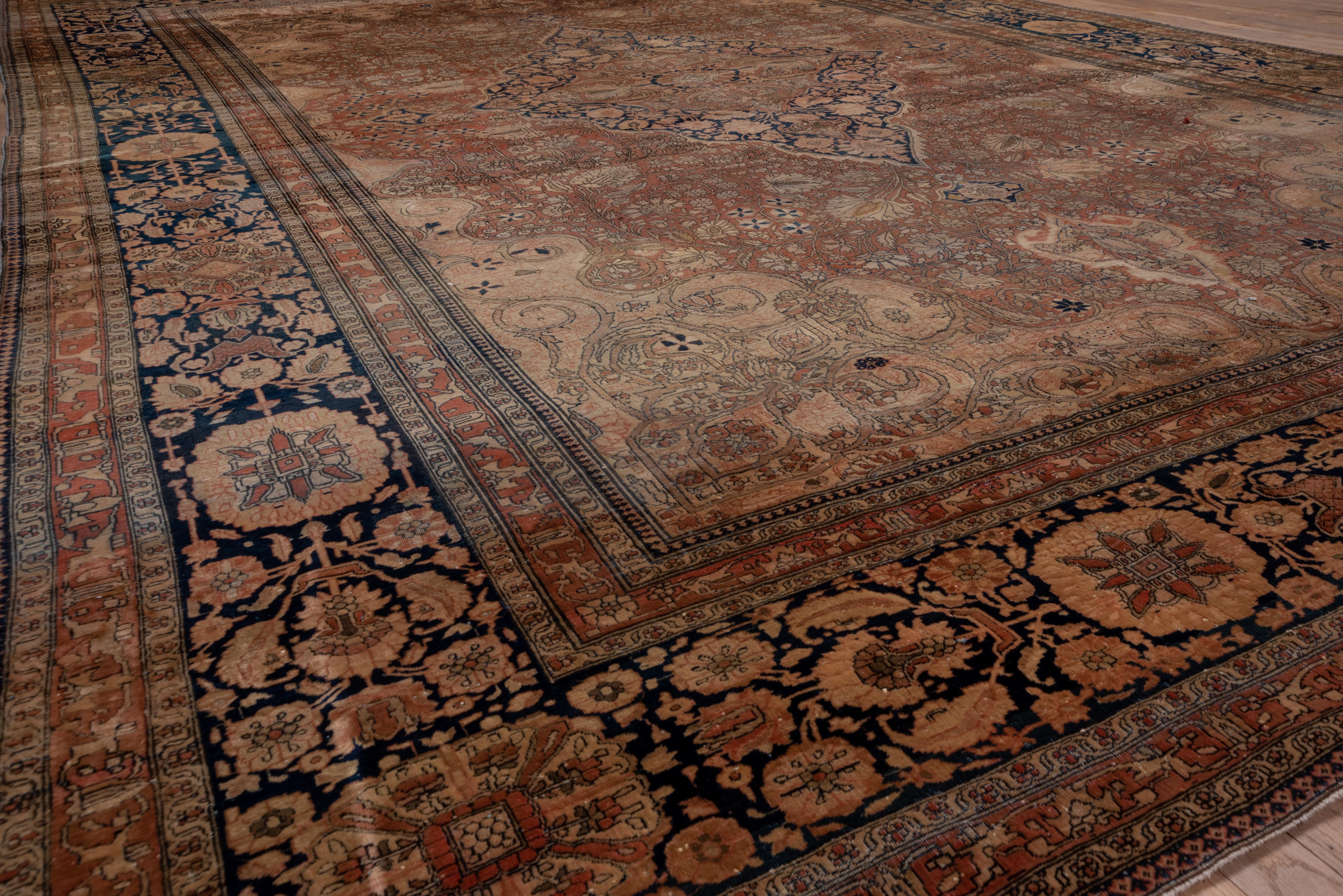 woven persian border rug rust