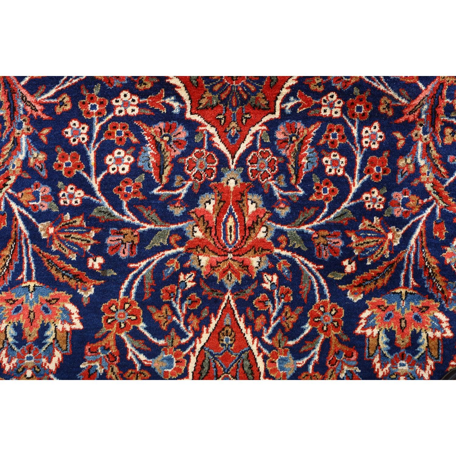 Antique Kashan Dabir Rug in Wool and Cotton 11'9 X 8'9
 
 Key Details:
 Pile:Wool
 Foundation:Cotton
 Origin: Kashan Dabir
 Design: Center medallion
 Approximate Age: 90 years
 Quality (KPI): 265
 Condition: Very good
 Dimension: 11'9 x 8'9
