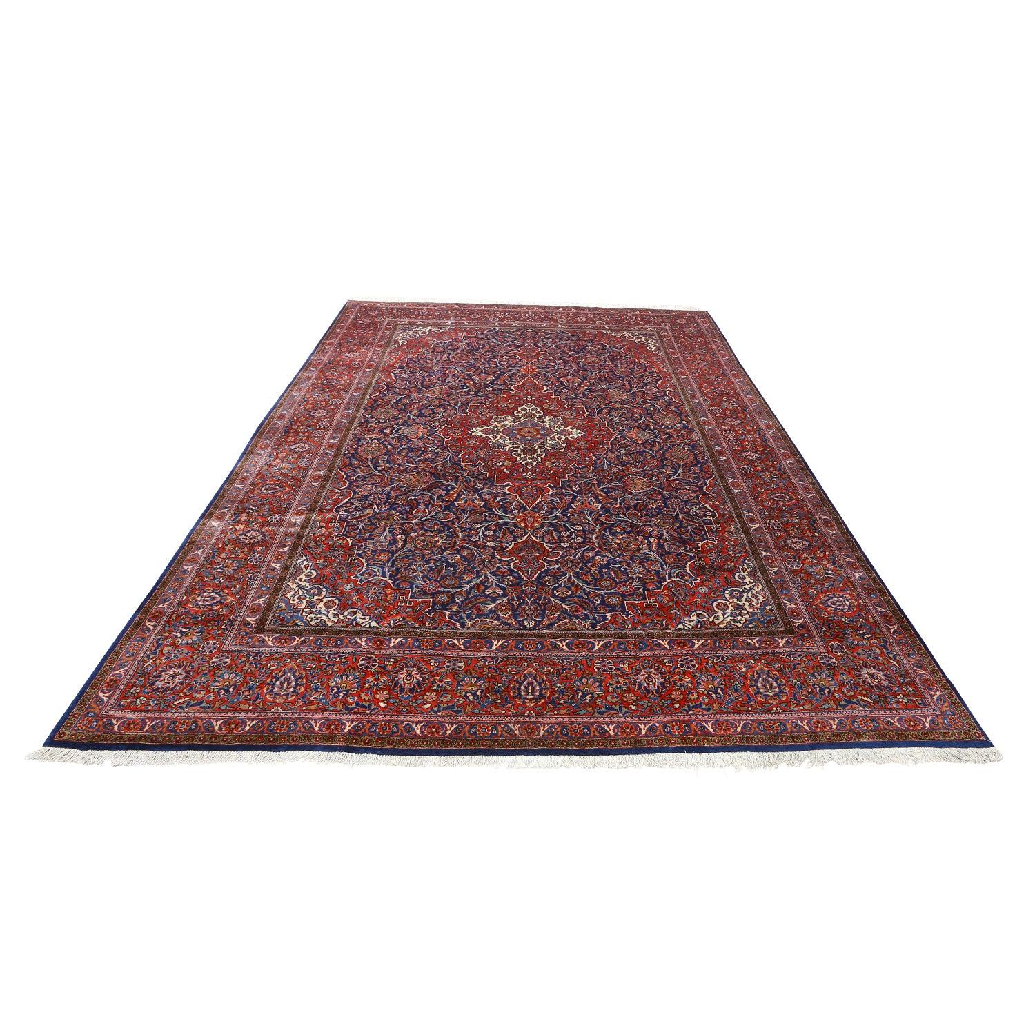 Hand-Knotted Antique Persian Kashan Dabir Rug - Size: 11'9 X 8'9 For Sale