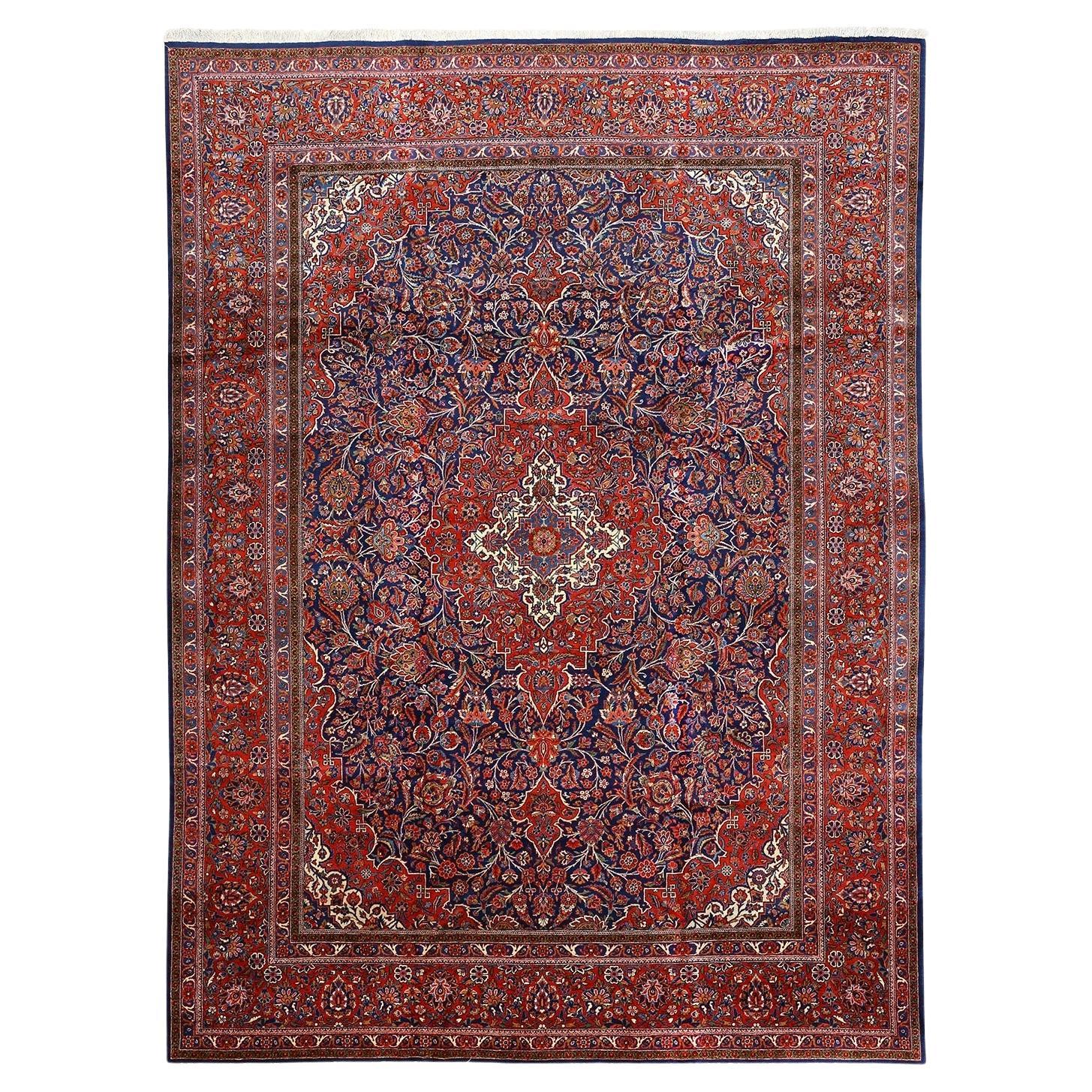 Alfombra Persa Antigua Kashan Dabir - Tamaño: 11'9 X 8'9