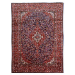 Antique Persian Kashan Dabir Rug - Size: 11'9 X 8'9