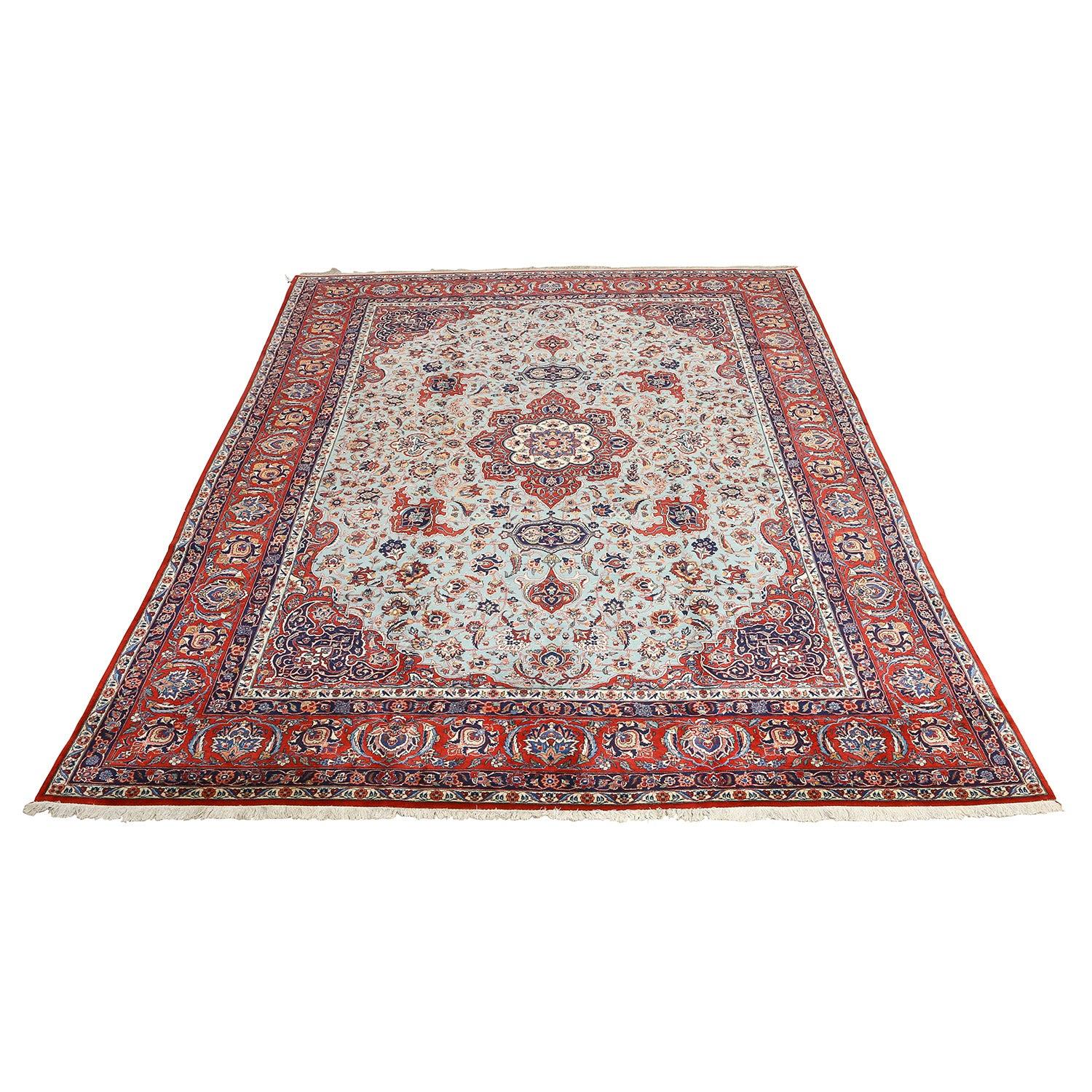 Perse Tapis persan Kashan Dabir ancien - Taille : 12'6 X 9'11 en vente