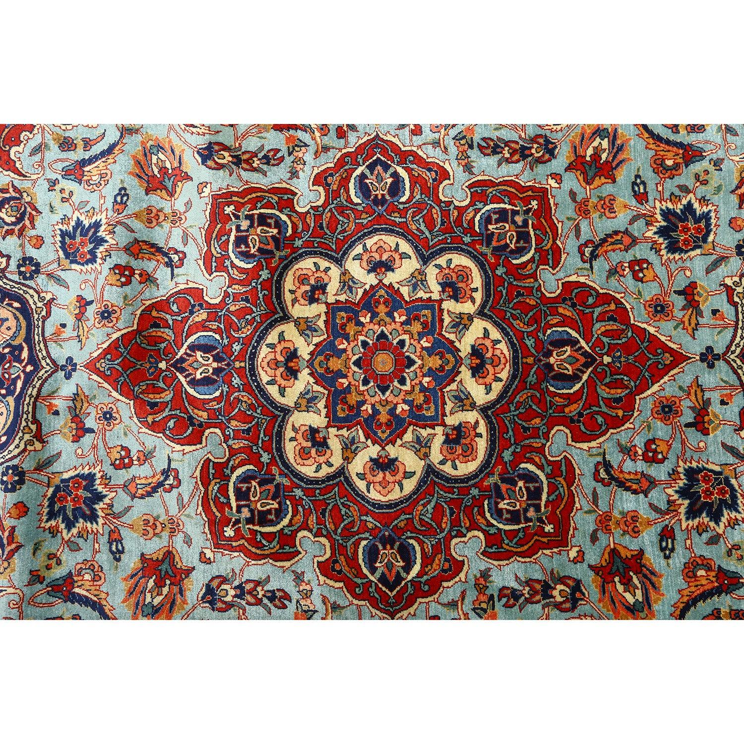 Noué à la main Tapis persan Kashan Dabir ancien - Taille : 12'6 X 9'11 en vente