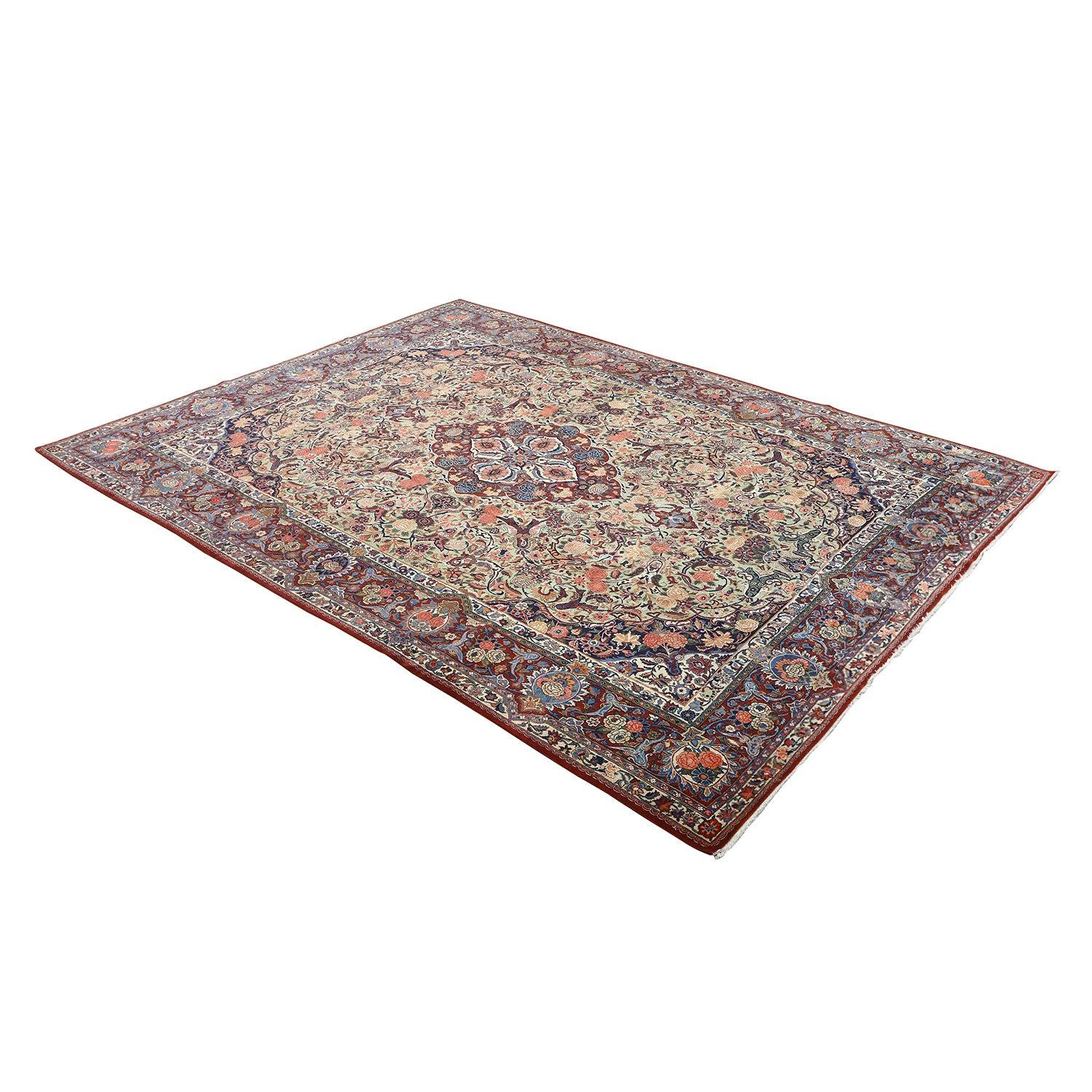Perse Tapis persan Kashan Dabir ancien - Taille : 14' X 10'3 en vente