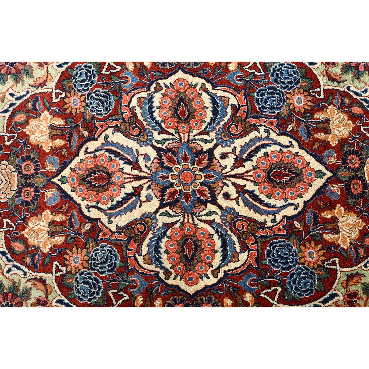 Noué à la main Tapis persan Kashan Dabir ancien - Taille : 14' X 10'3 en vente