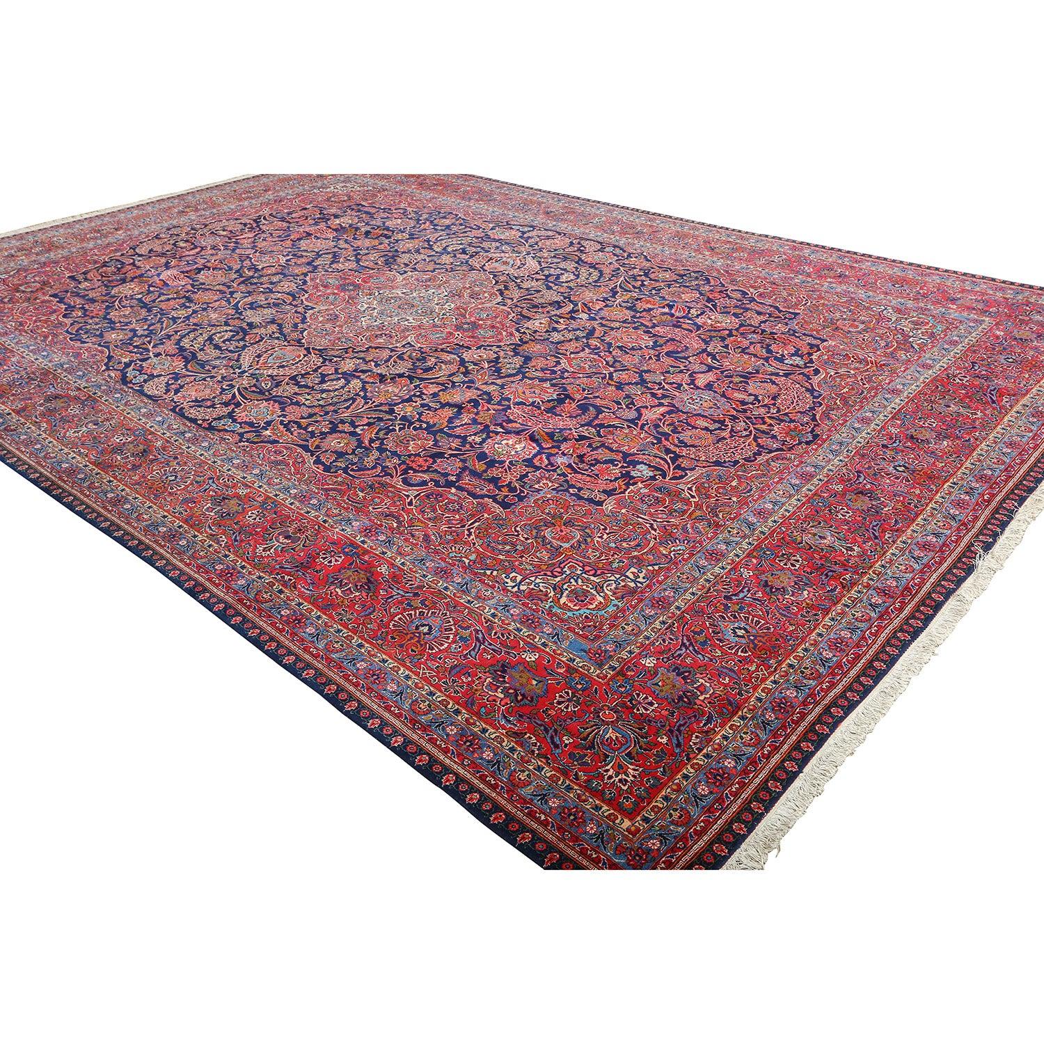 Perse Tapis persan Kashan Dabir ancien - Taille : 15'4 x 10'9 en vente