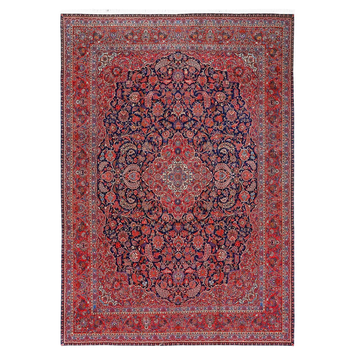 Antique Persian Kashan Dabir Rug - Size: 15'4 X 10'9