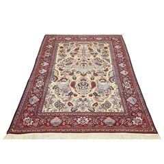 Antique Persian Kashan Dabir Rug - Size: 7'0x4'4