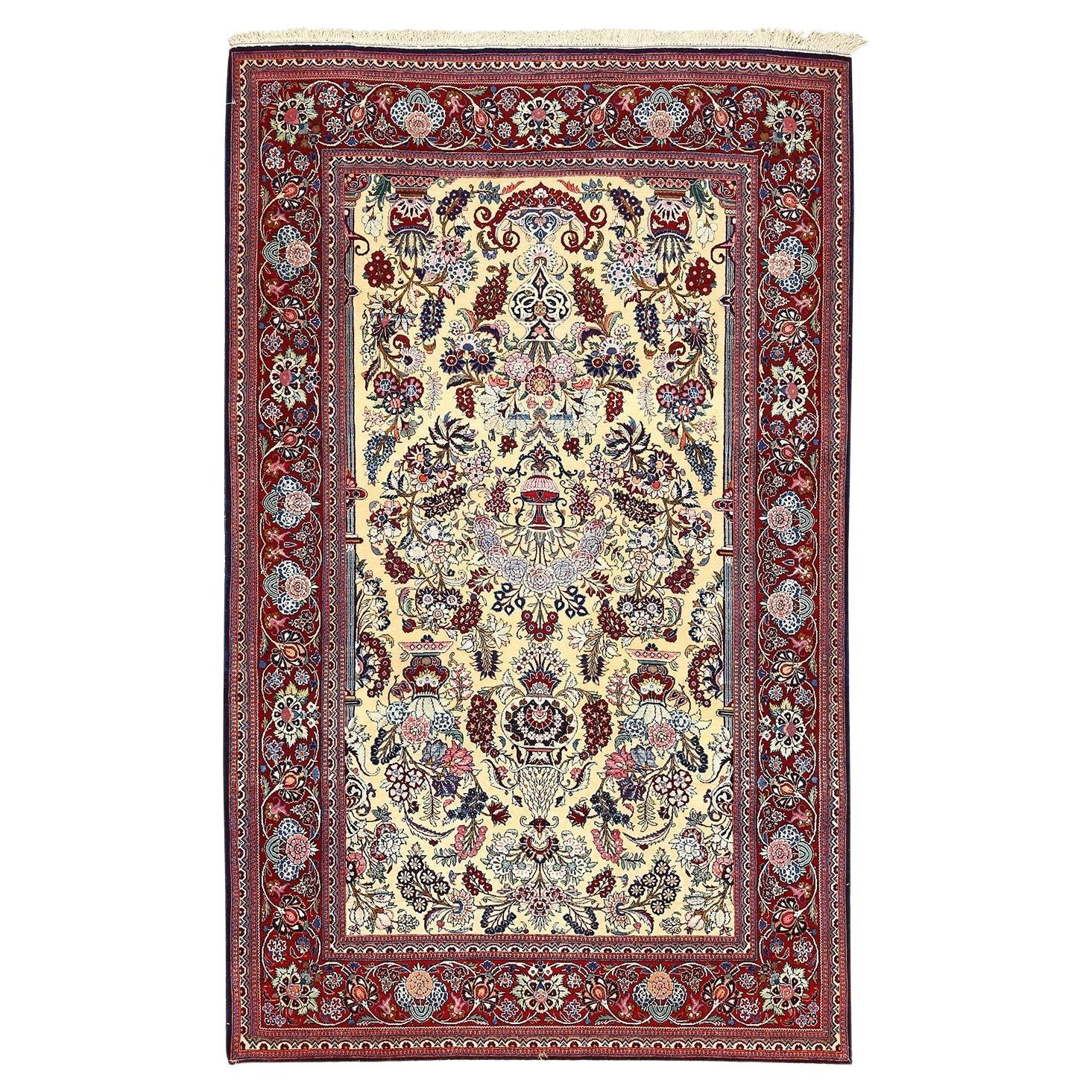 Antique Persian Kashan Dabir Rug - Size: 7'0x4'4