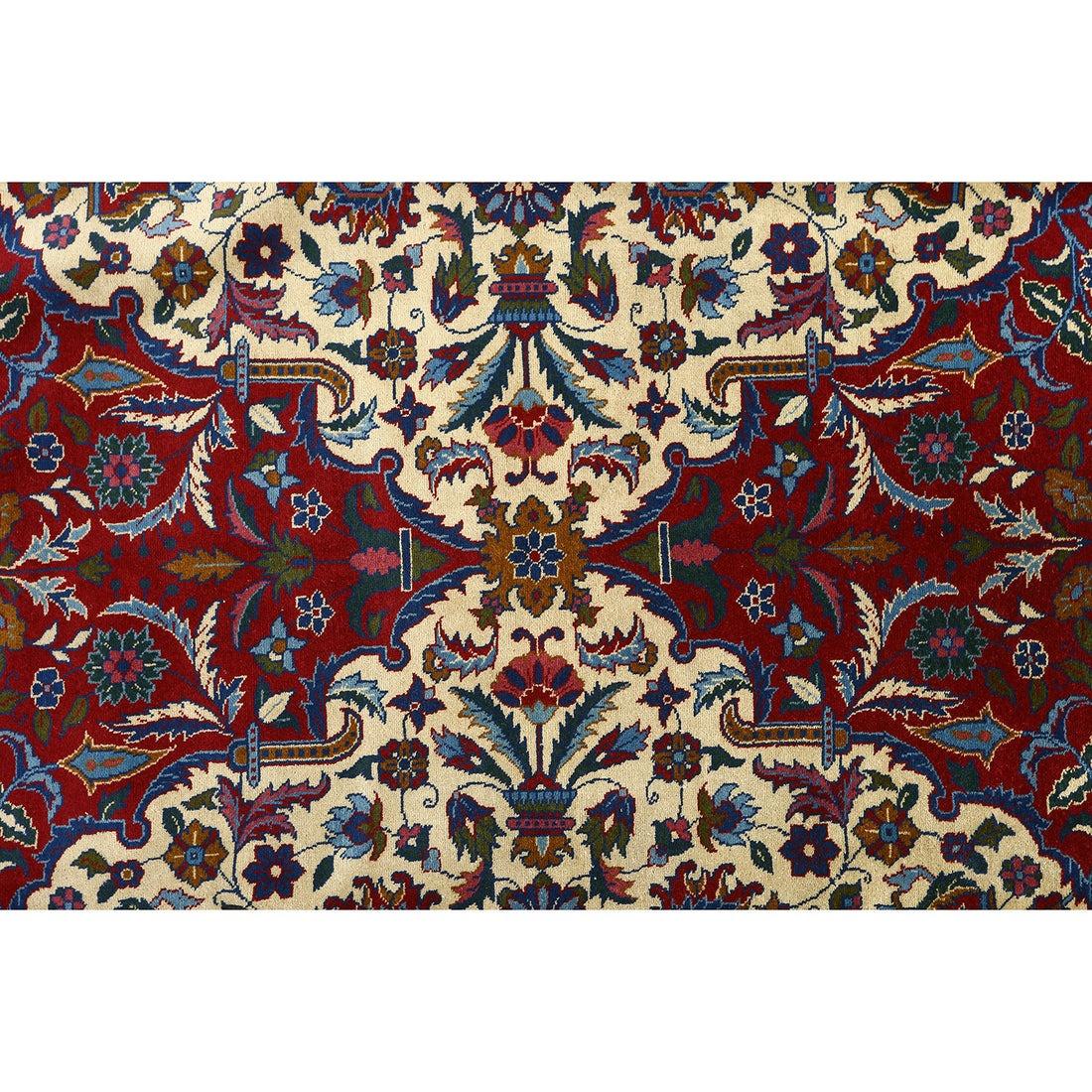 Noué à la main Tapis persan Kashan Dabir ancien - Taille : 8'9x5'11 en vente