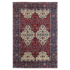 Antique Persian Kashan Dabir Rug - Size: 8'9x5'11