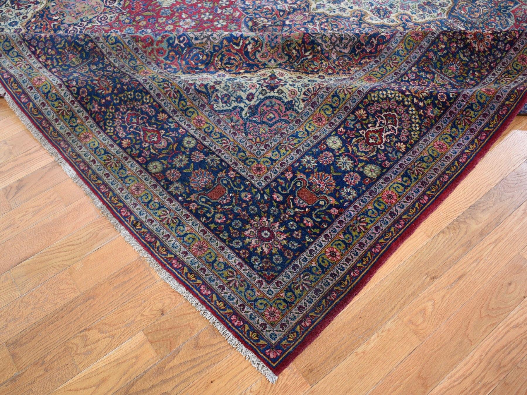 Wool Antique Persian Kashan, Soft , Abrush, Hand Knotted Oriental Rug, 8'7