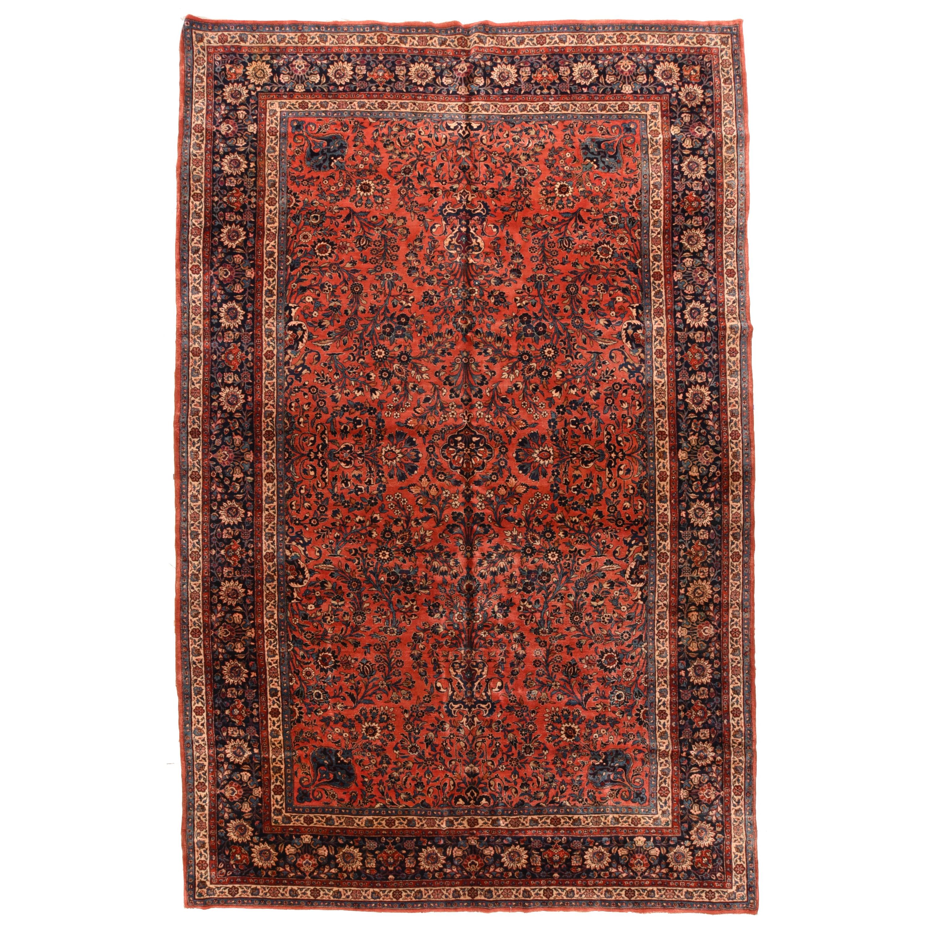 Antique Persian Kashan Area Rug