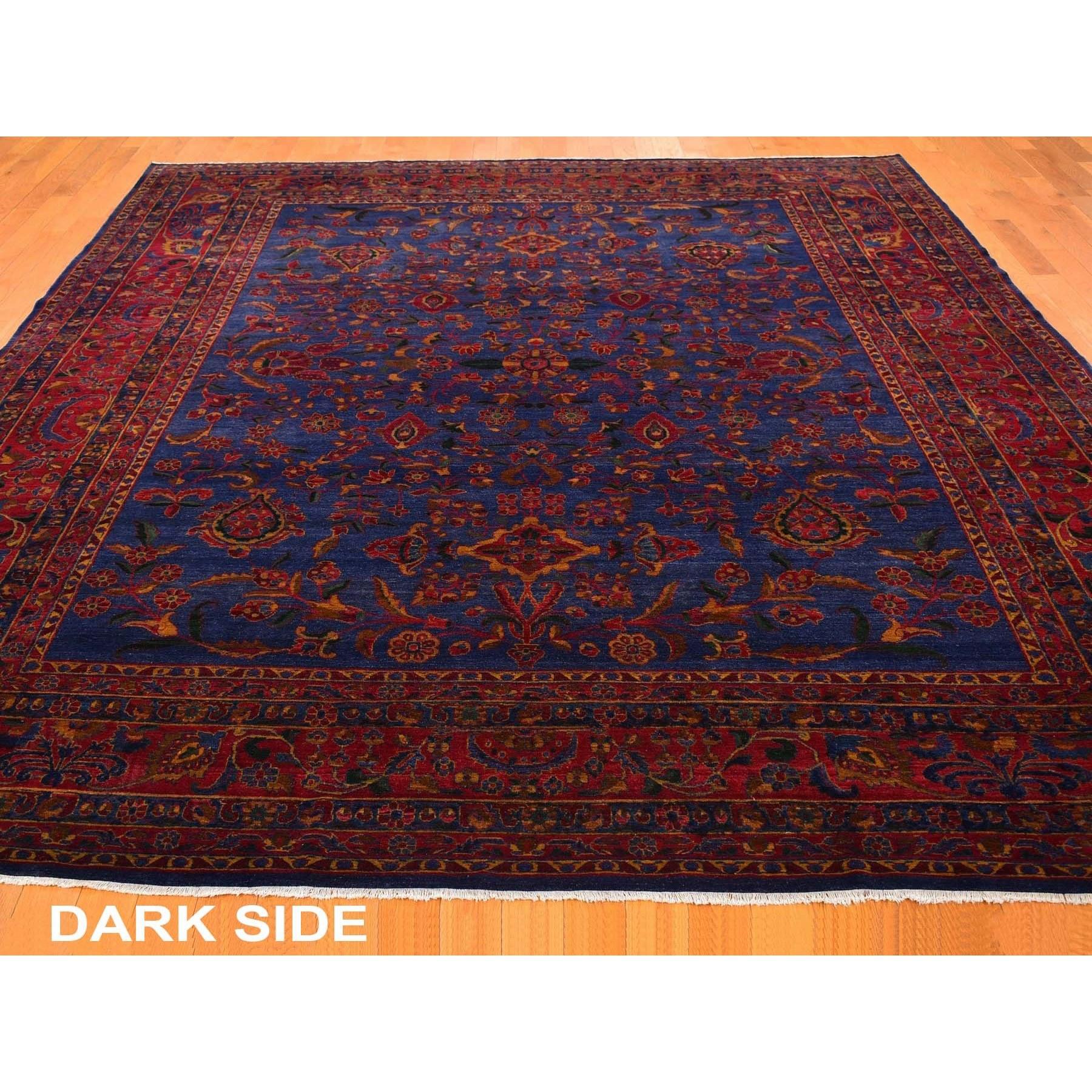 Hand-Knotted Antique Persian Kashan Good Condition Slight Wear Pure Wool Hand Knotted Rug For Sale