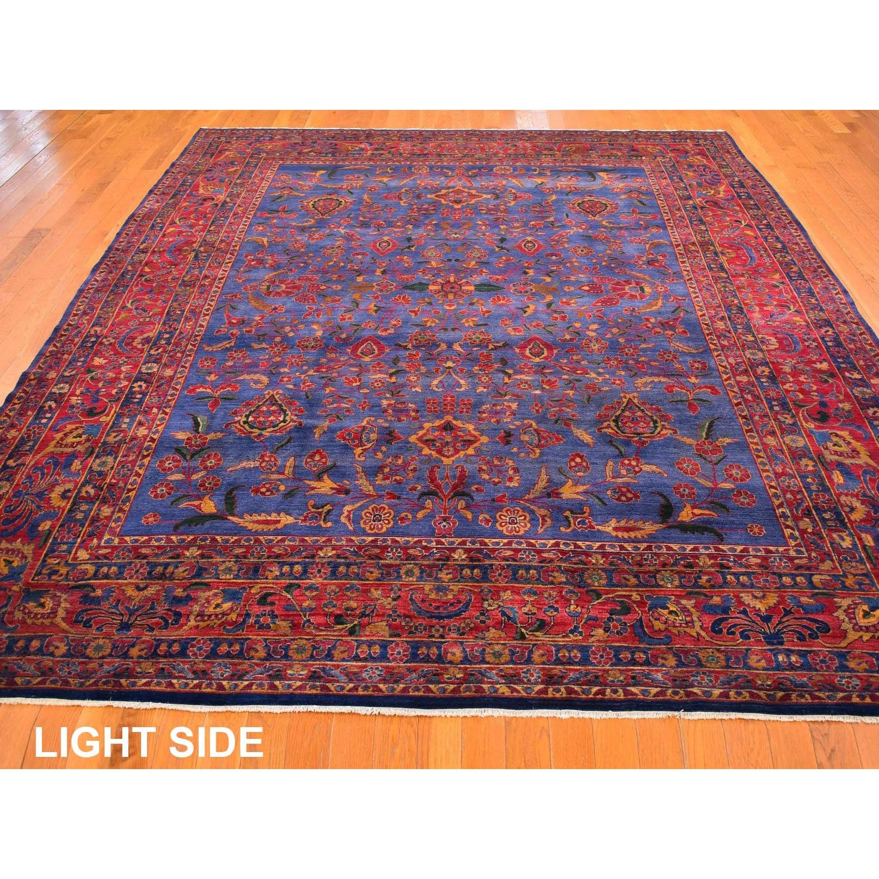 Antique Persian Kashan Good Condition Slight Wear Pure Wool Hand Knotted Rug In Good Condition For Sale In Carlstadt, NJ