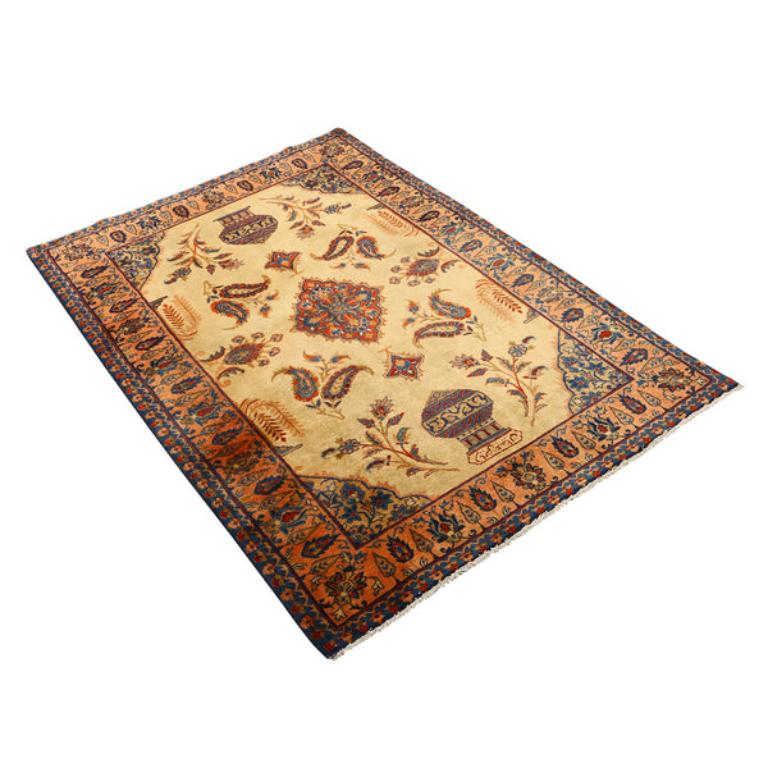 Hand-Knotted Antique Persian Kashan Kork Manchester Rug - Size: 4 ft 11 in x 3 ft 4 in For Sale