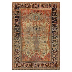 Alfombra Persa Antigua Kashan Mohtashem 4'2 x 6'