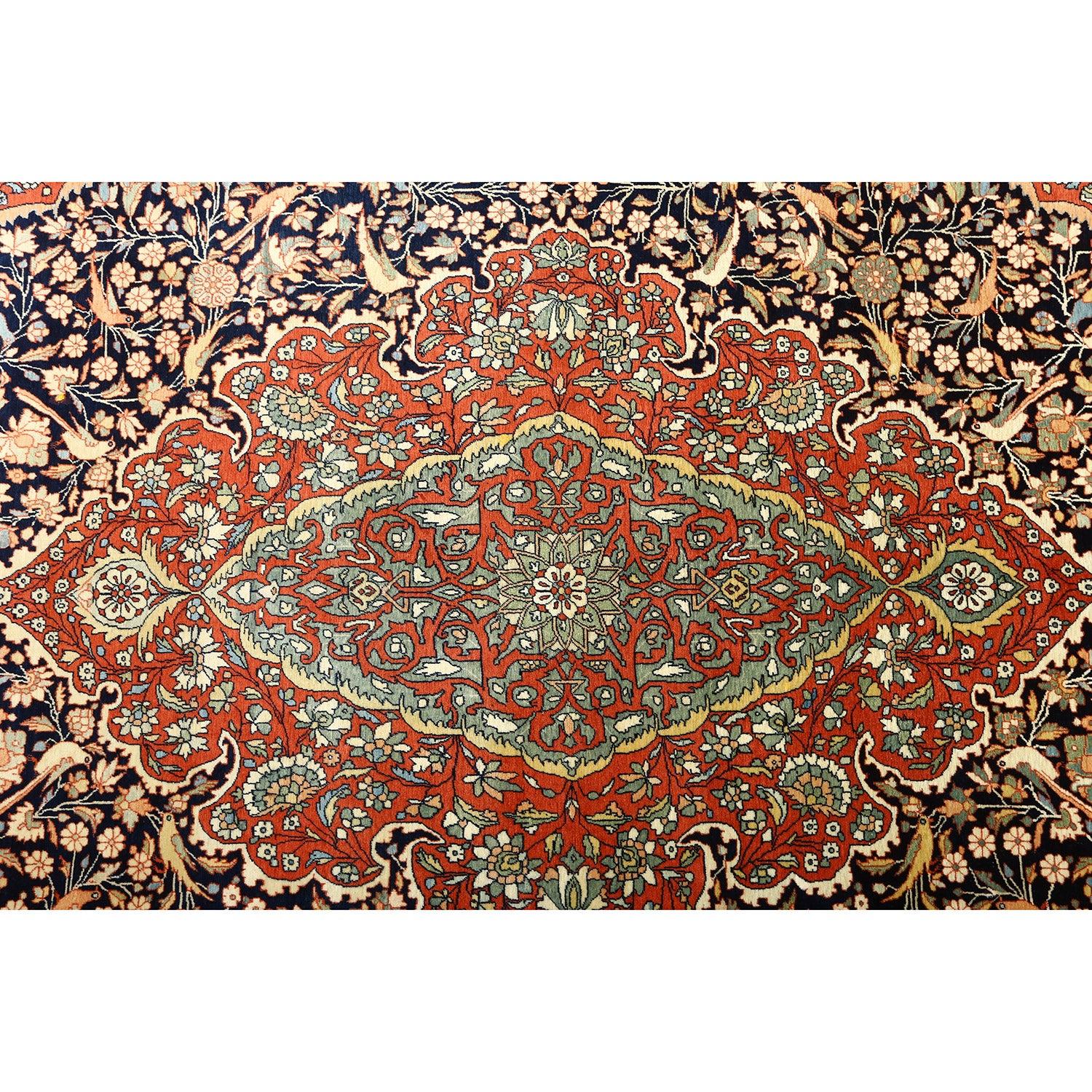 Noué à la main Tapis persan Kashan Motasham ancien - Taille : 12' X 7'7 en vente