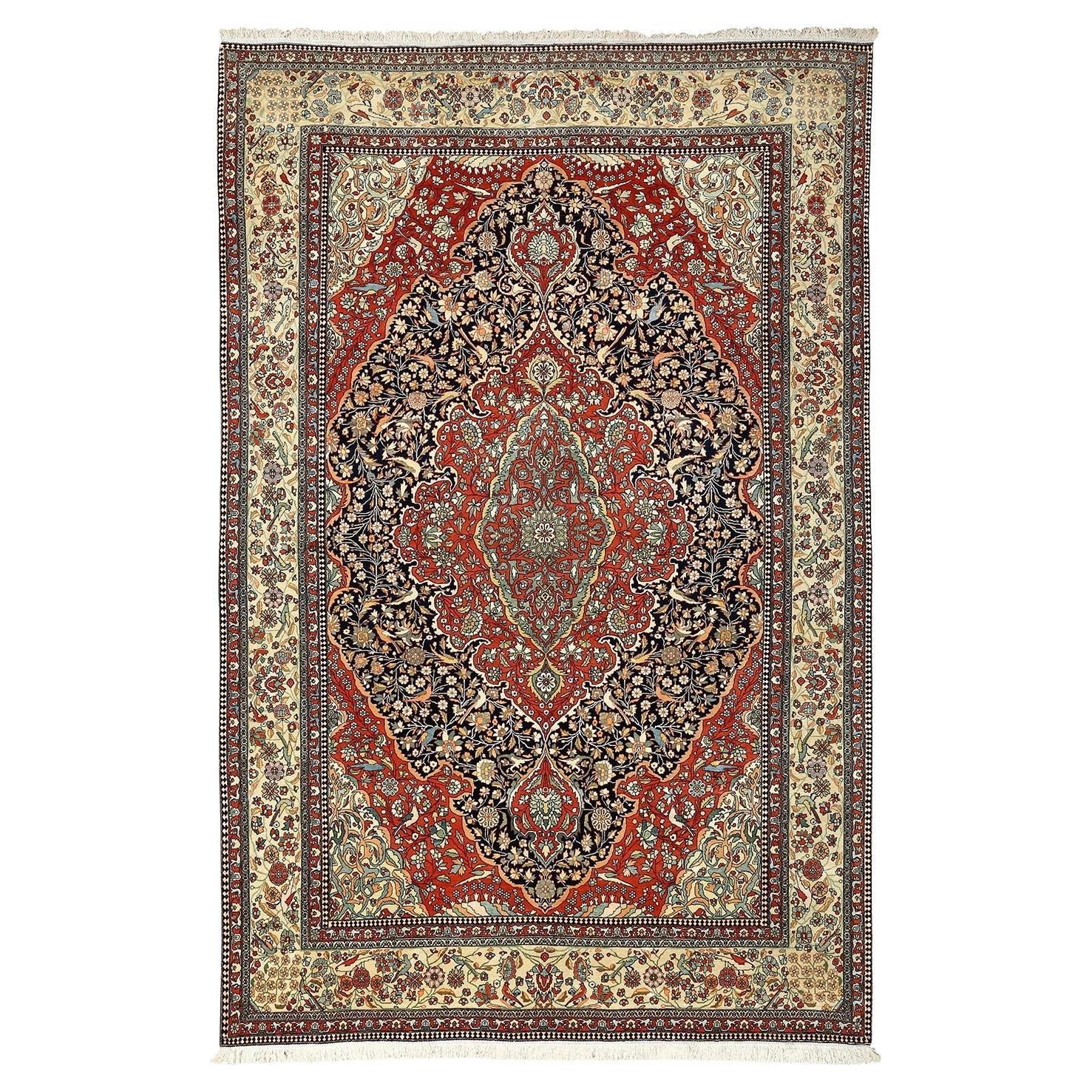 Antique Persian Kashan Motasham Rug - Size: 12' X 7'7