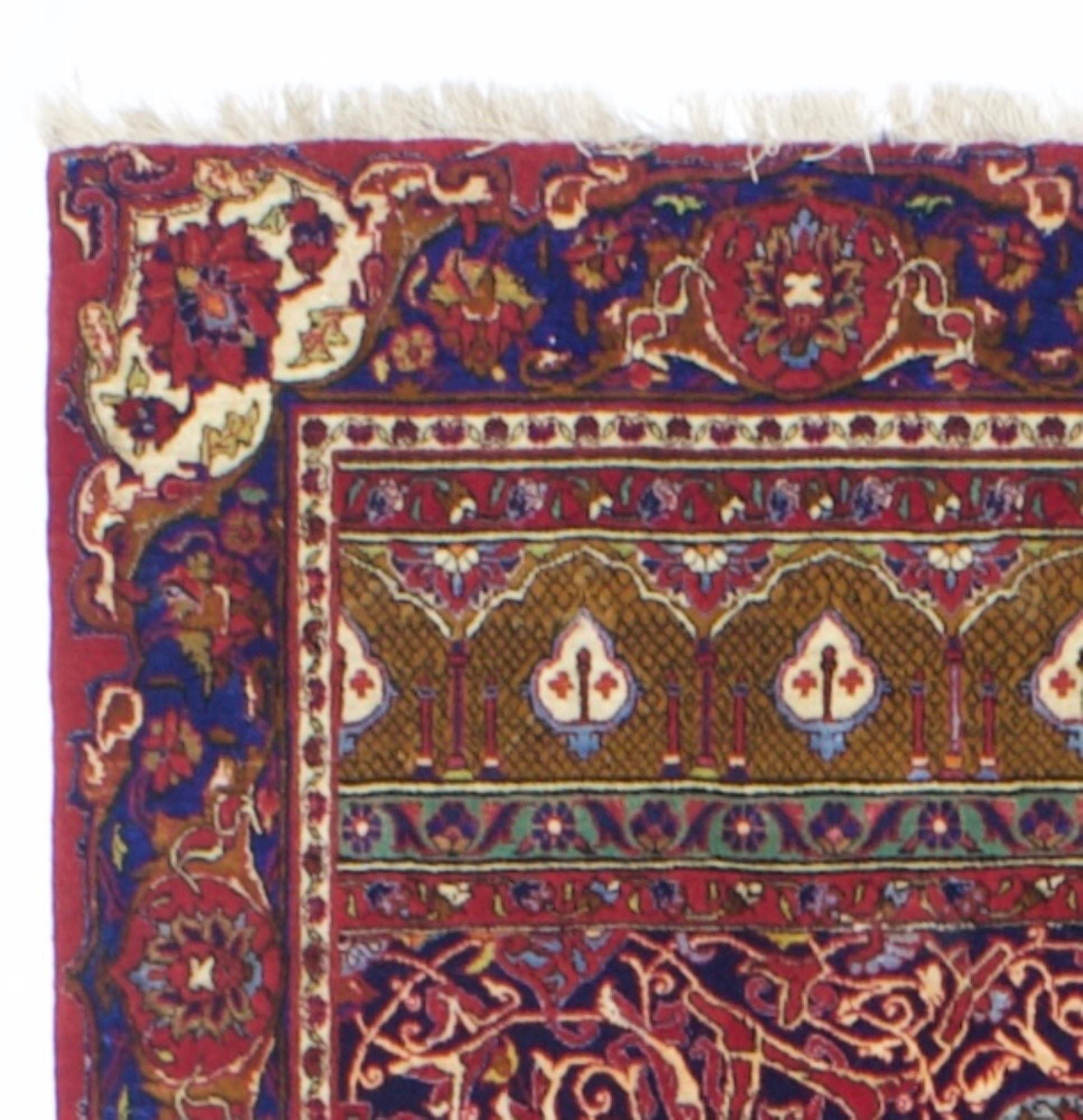 Antique Persian Kashan One of Pair Rug 4’4