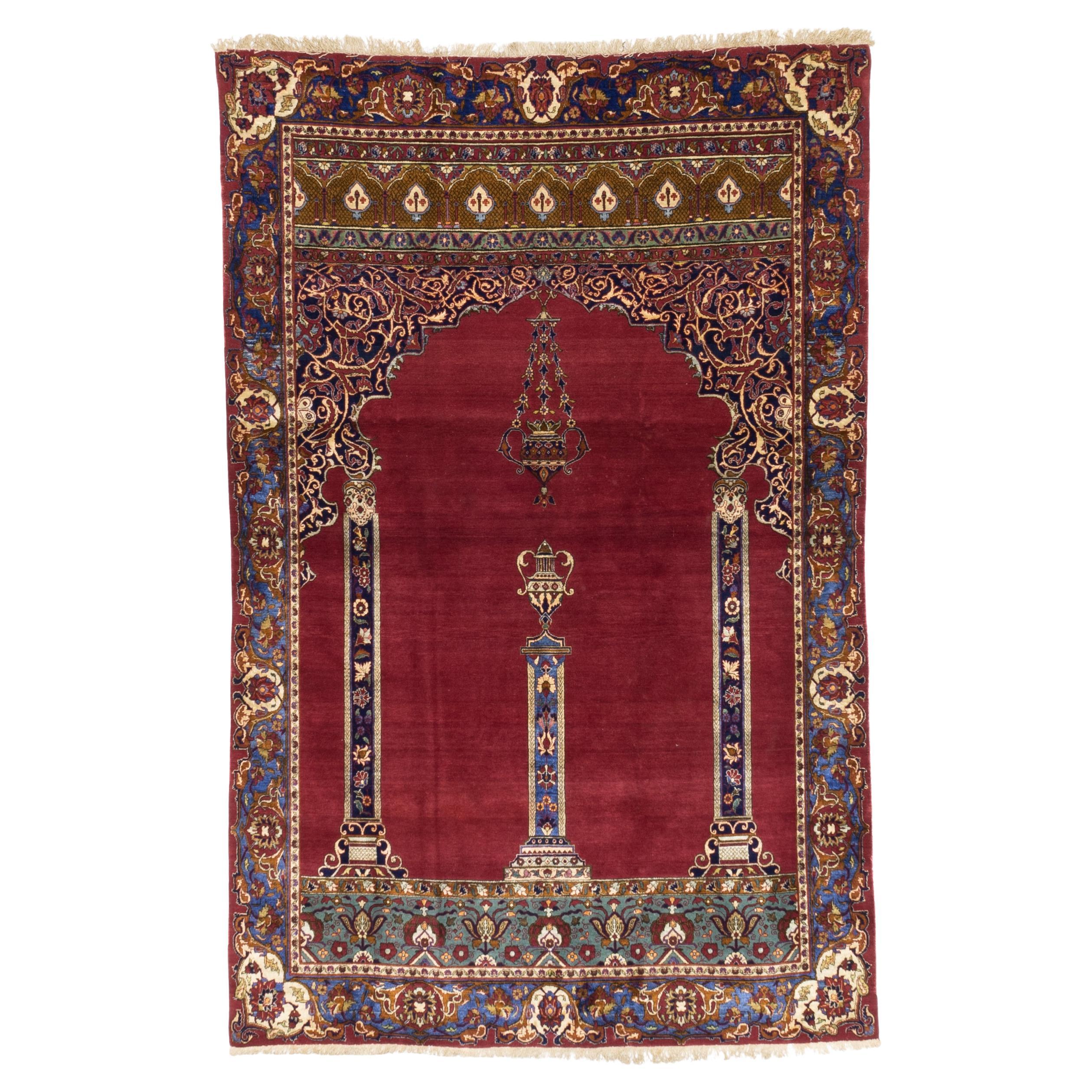 Antique Persian Kashan One of Pair Rug 4’4" x 6’7"