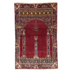 Antique Persian Kashan One of Pair Rug 4’4" x 6’7"