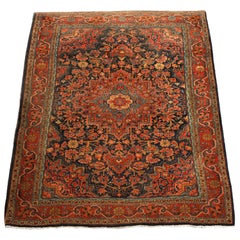 Antique Persian Kashan Oriental Rug, circa 1920