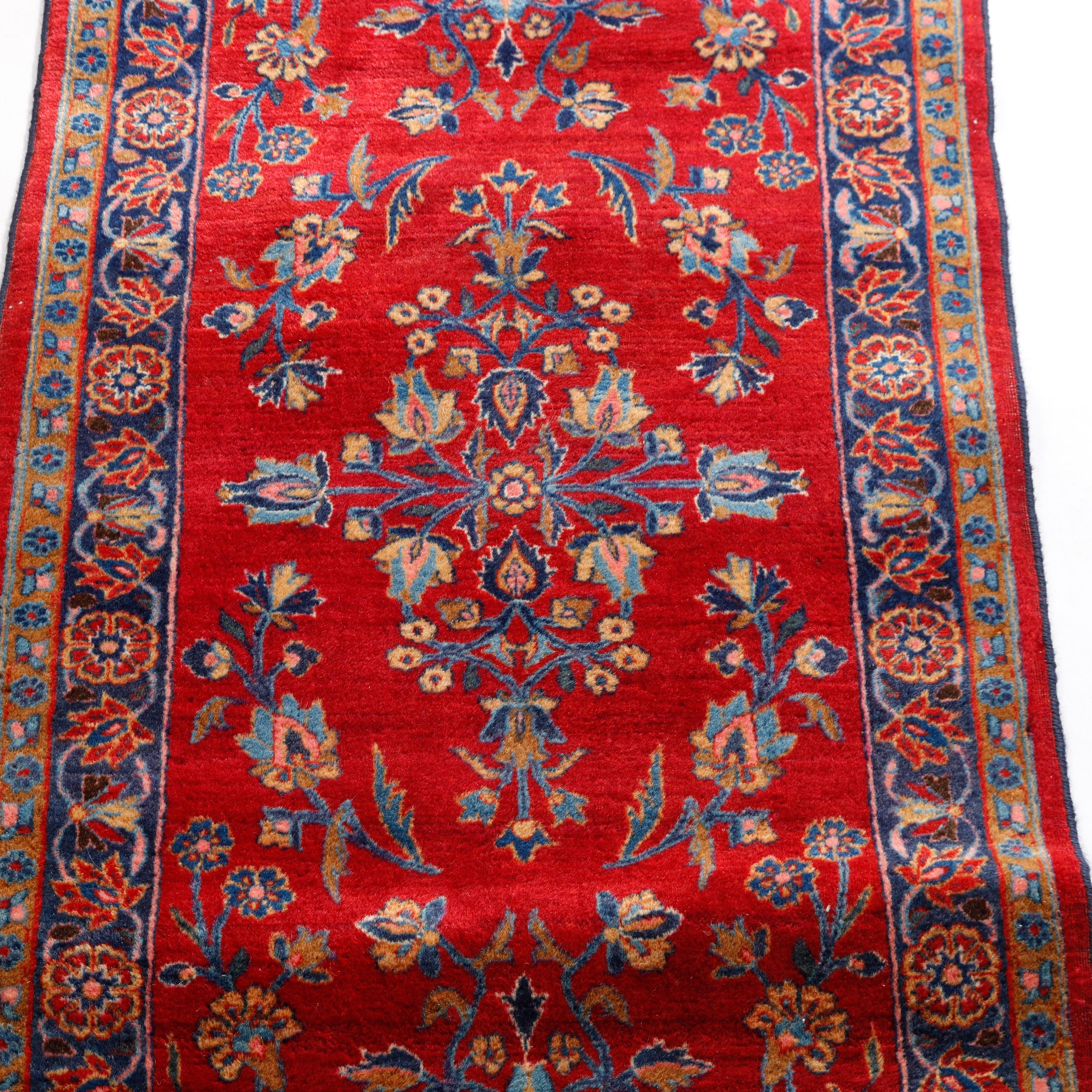 Antique Persian Kashan Oriental Wool Rug, circa 1930 For Sale 1