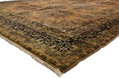 Tapis persan ancien de l'hôtel Kashan, taille d'armoire, en laine Kork Manchester