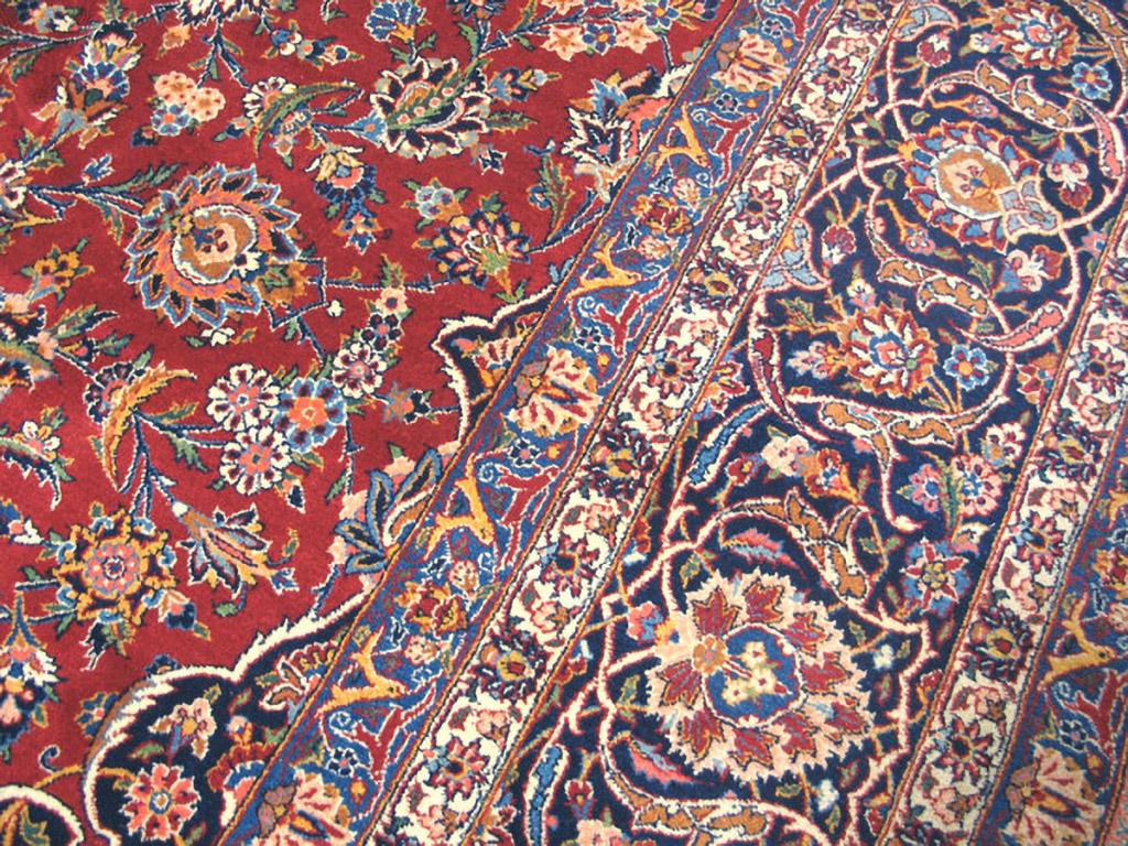 Wool Antique Persian Kashan Rug 10' 6