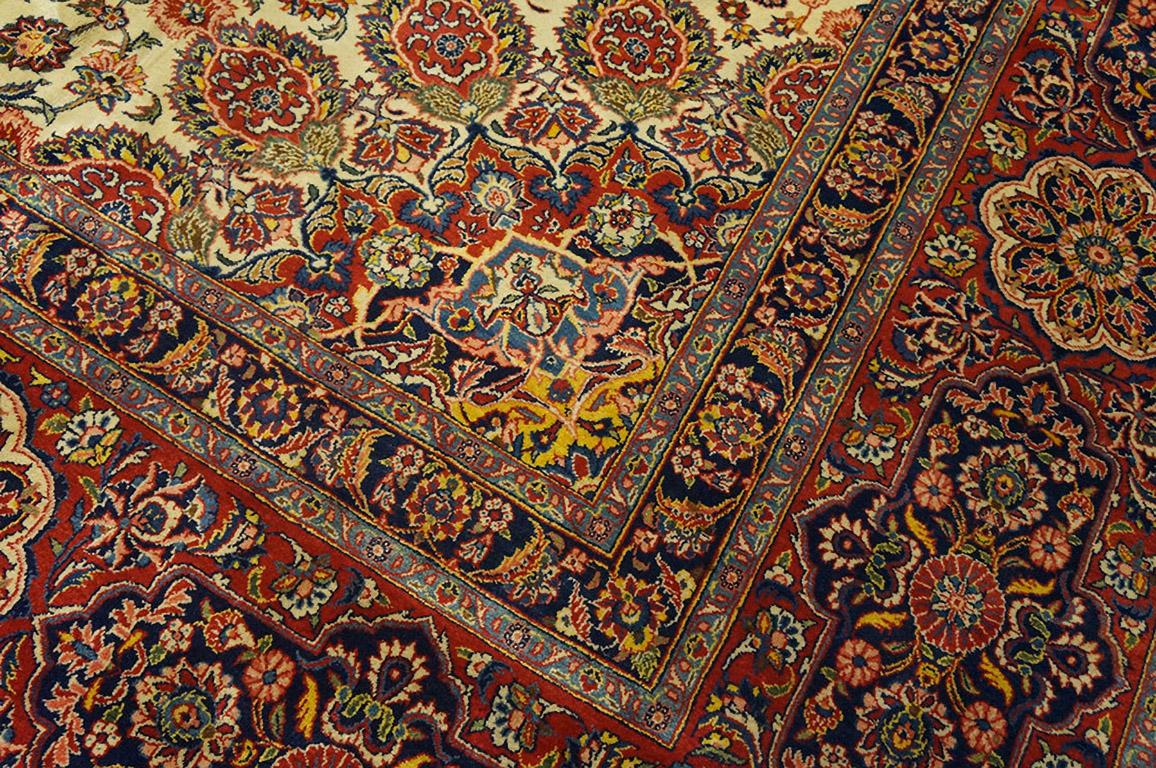 Mid-20th Century Antique Persian Kashan Rug 13' 10