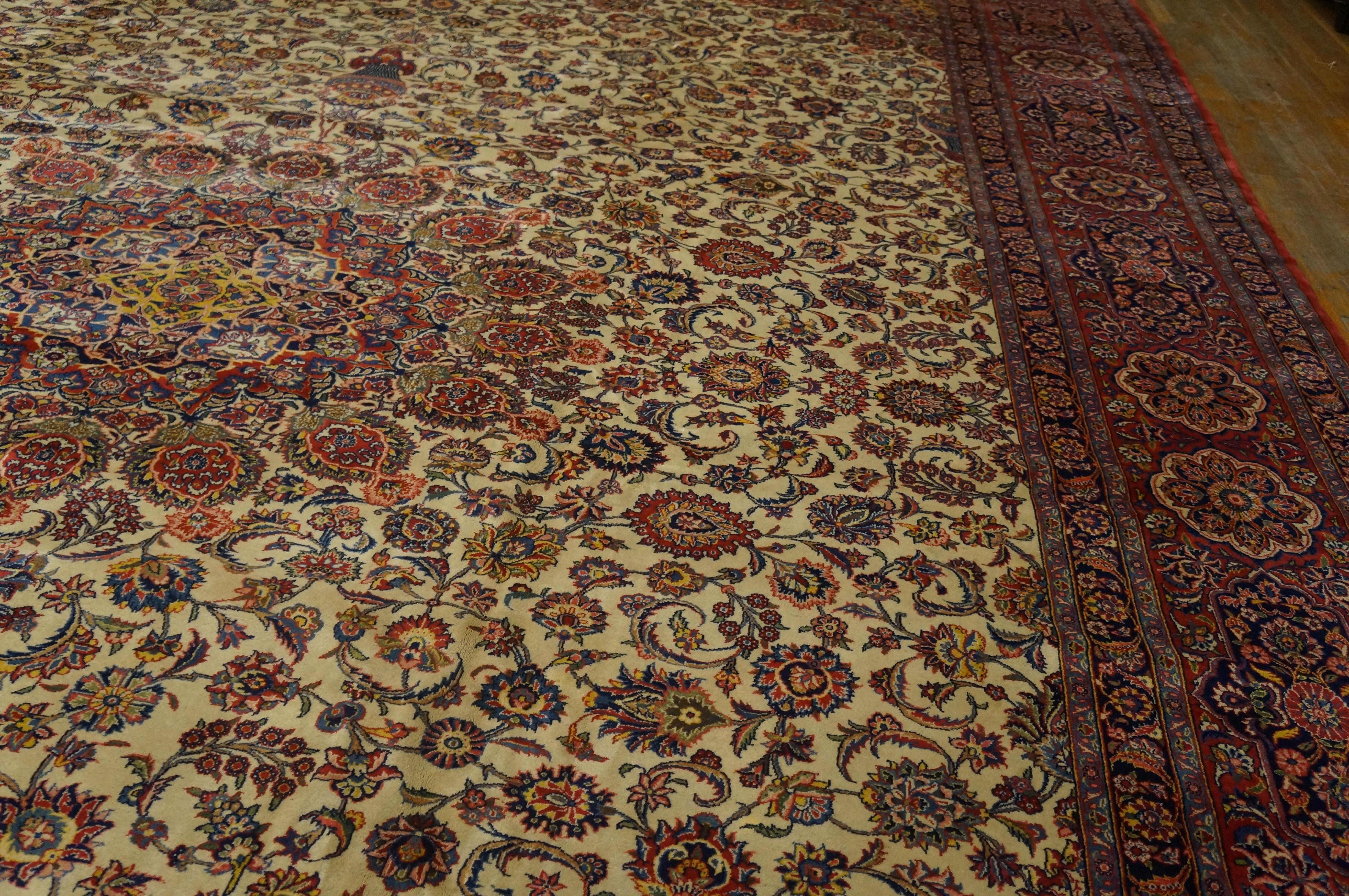 Antique Persian Kashan Rug 13' 10