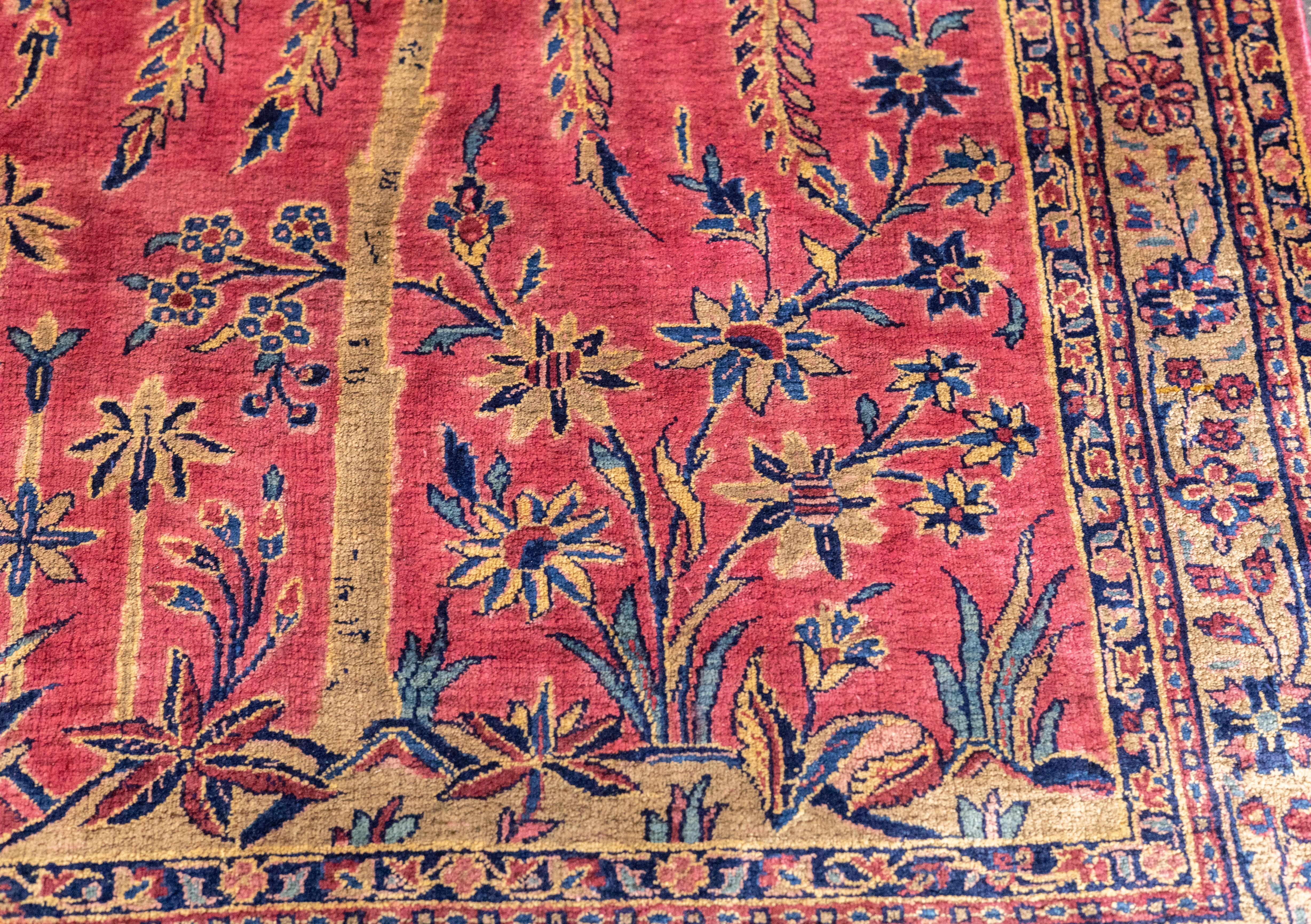 19th Century Antique Persian Kashan Rug 2’1” x 5’0