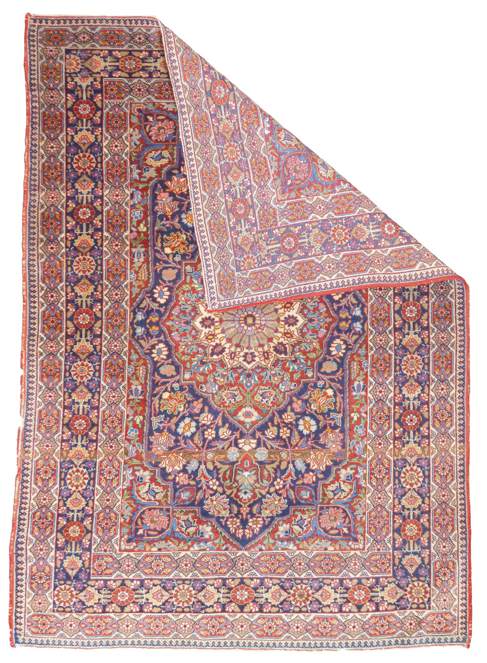 Antiker persischer Kashan-Teppich 4'0