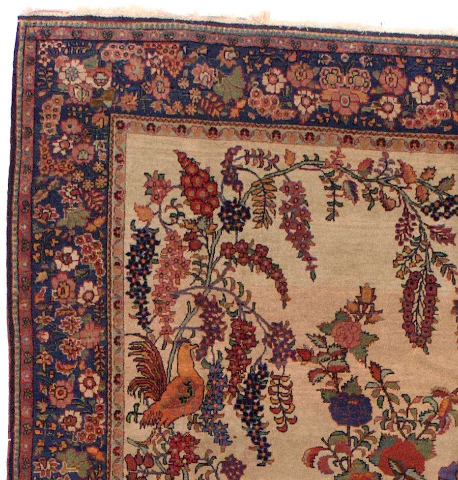 Antiker persischer Kashan Teppich 4'2