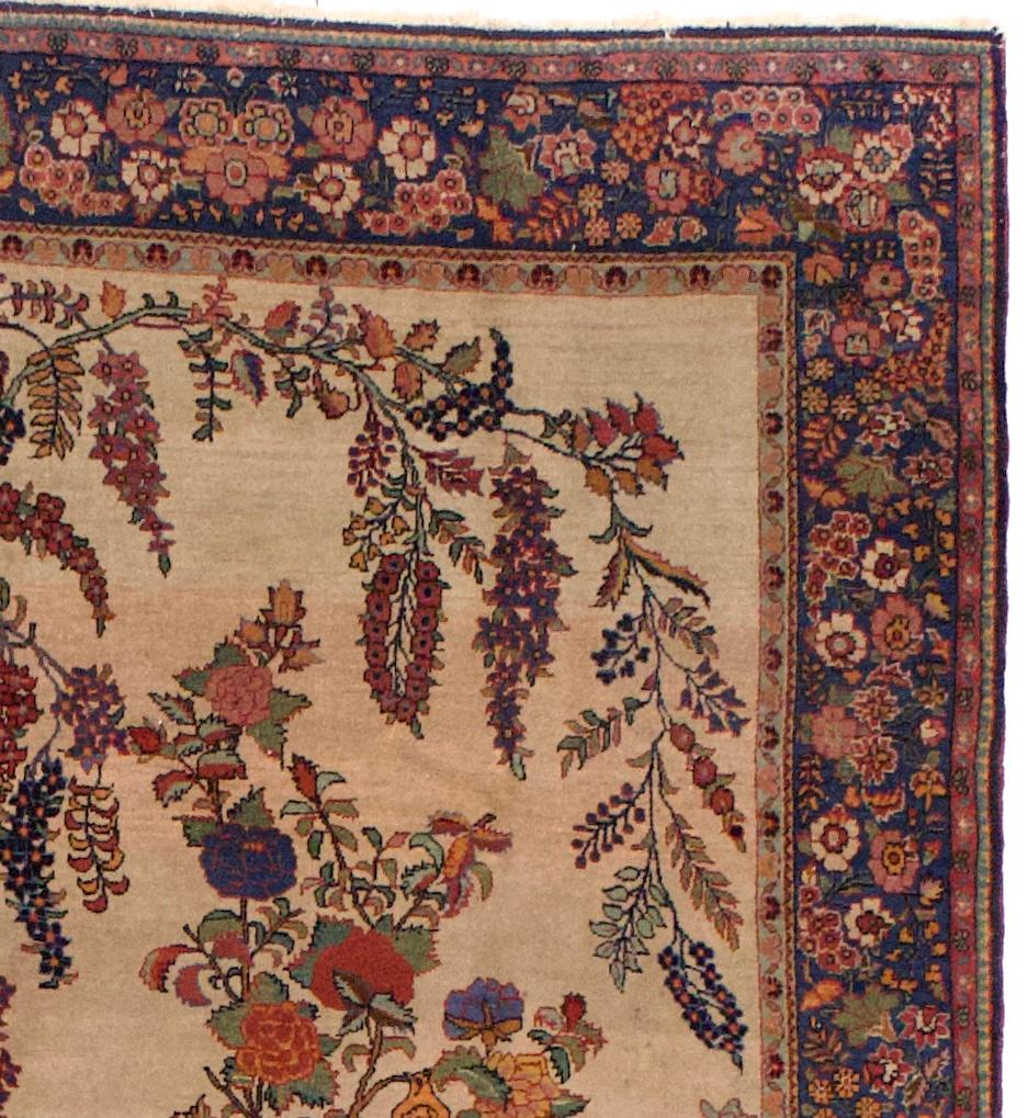 Antiker persischer Kashan Teppich 4'2
