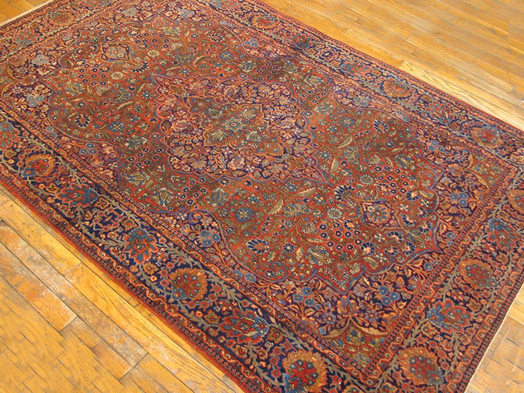 Antique Persian Kashan rug, size: 4'2